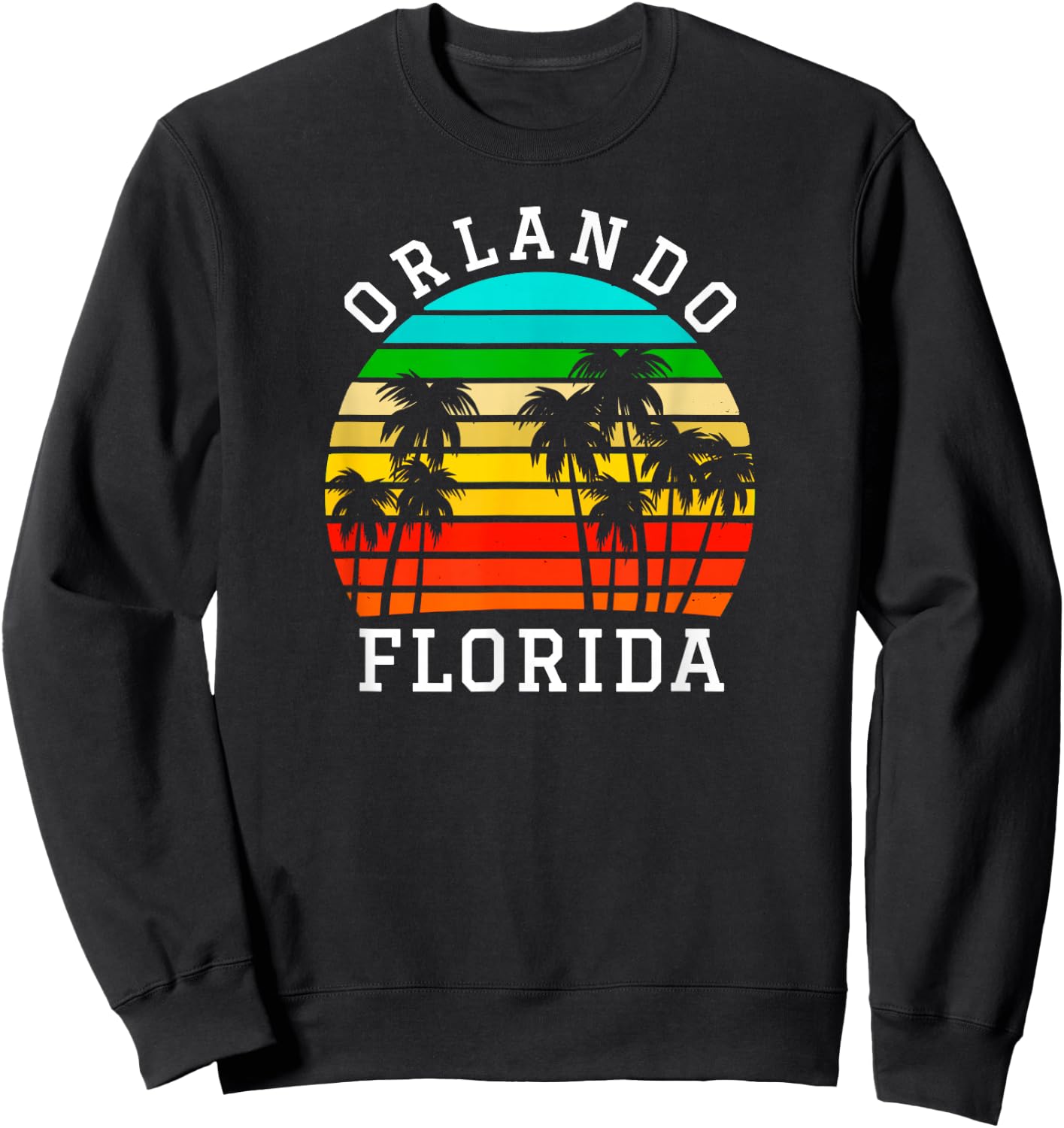 Orlando Florida Shirt Matching Florida Palm Trees Sunset Sweatshirt - Sweatshirt | Black