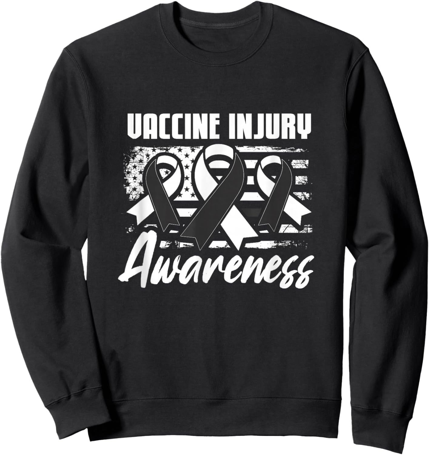 Patriotic Vaccine Injury Awareness Men Sweatshirt - Sweatshirt | Black