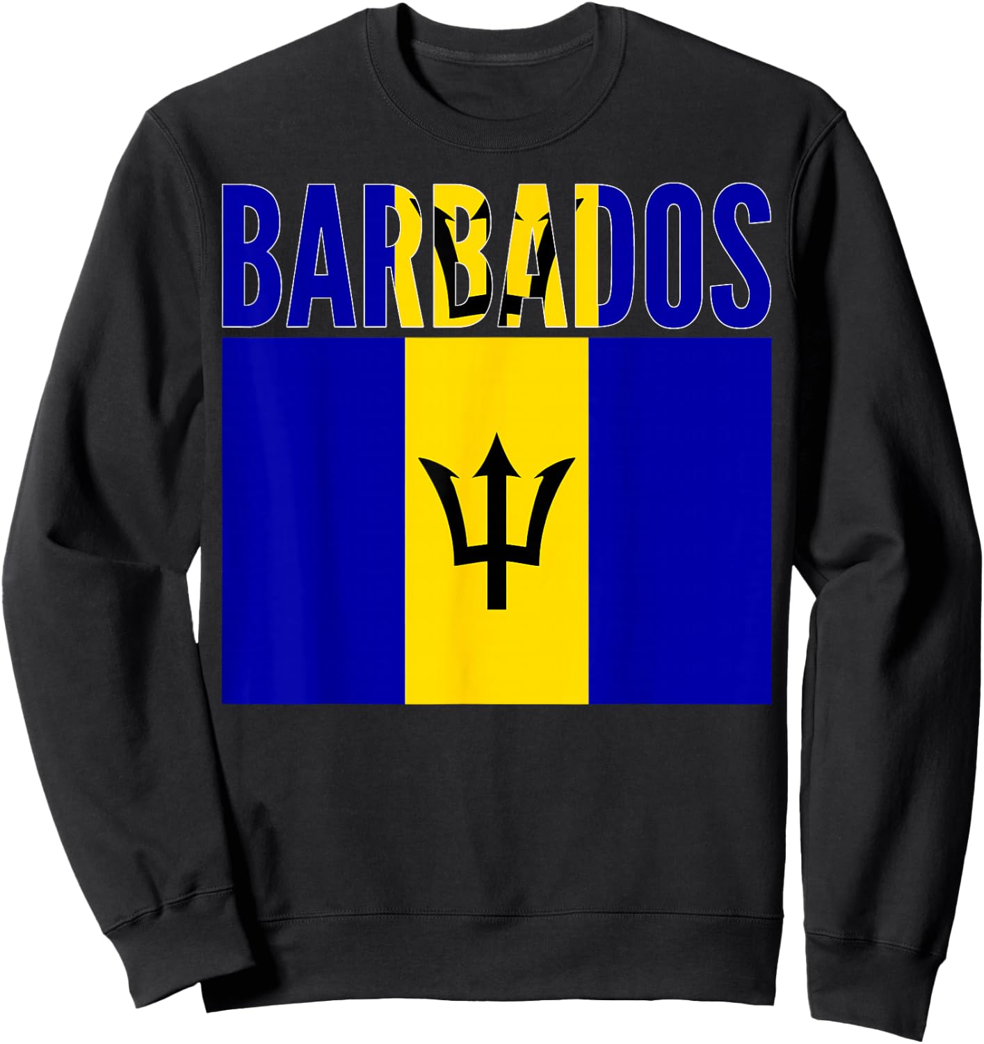 Barbadian - Barbados Country Flag Sweatshirt - Sweatshirt | Black