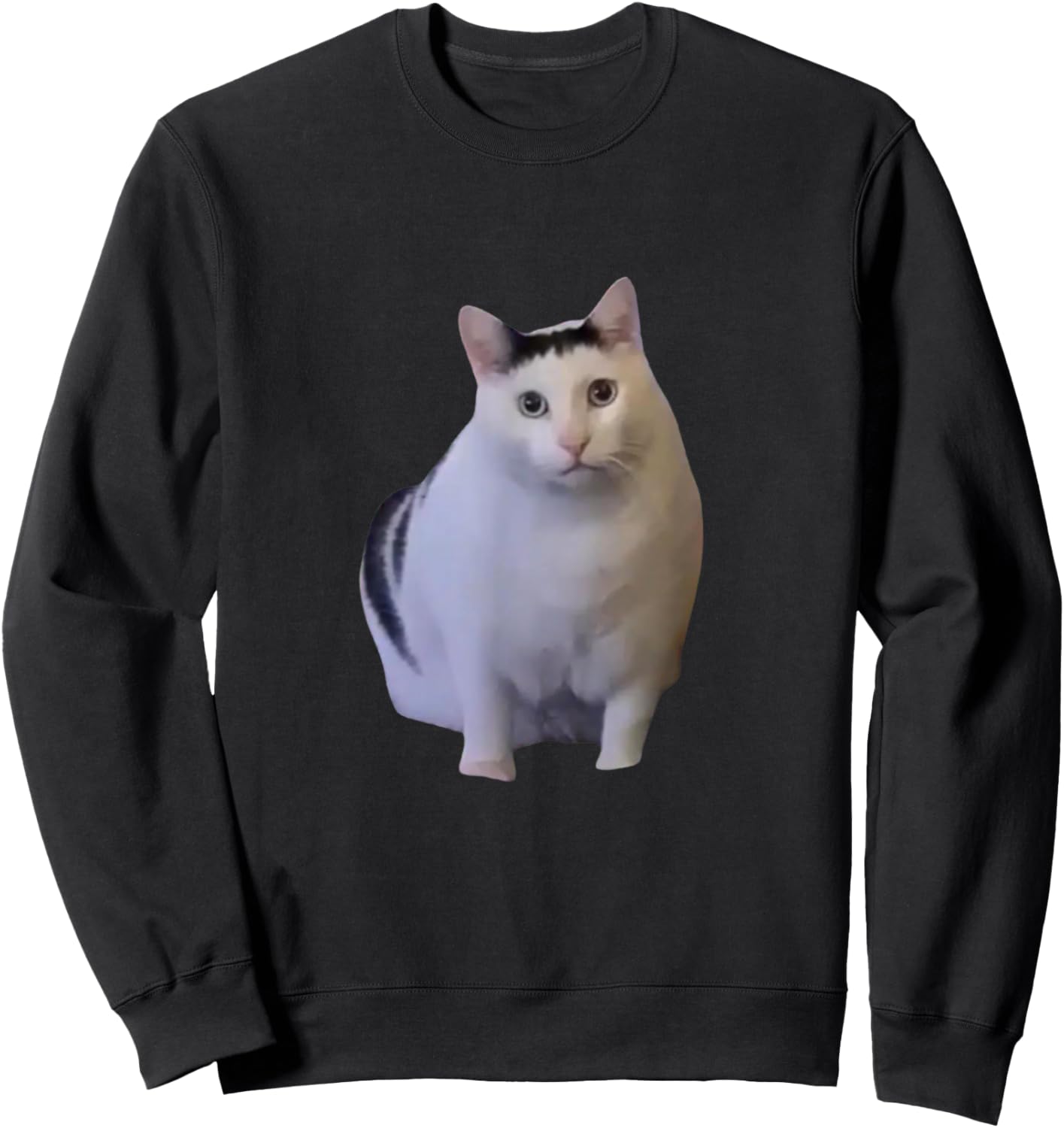 I Heart I Love Funny Huh Cat Meme Sweatshirt - Sweatshirt | Black
