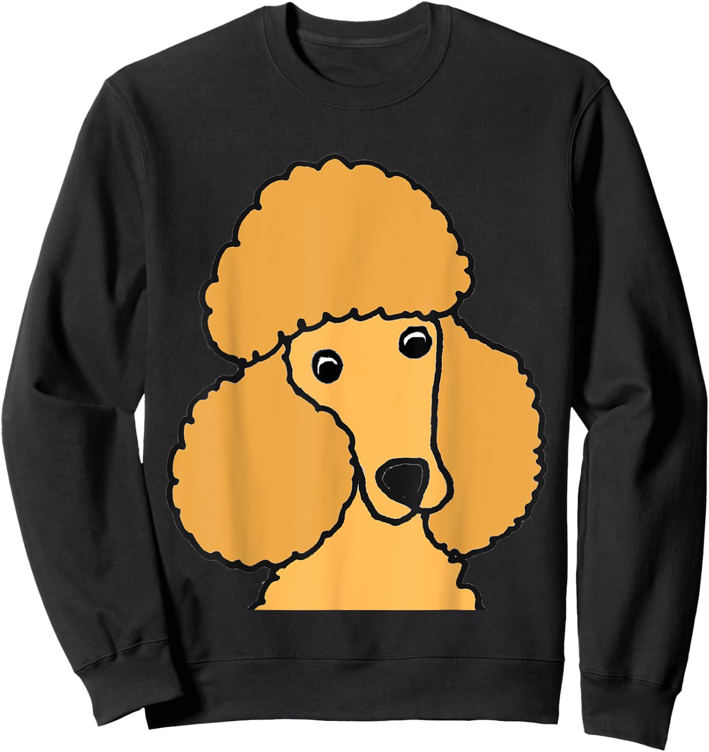 Smileteespetsa Cute Apricot Miniature Poodle Dog Face Art Sweatshirt - Sweatshirt | Black
