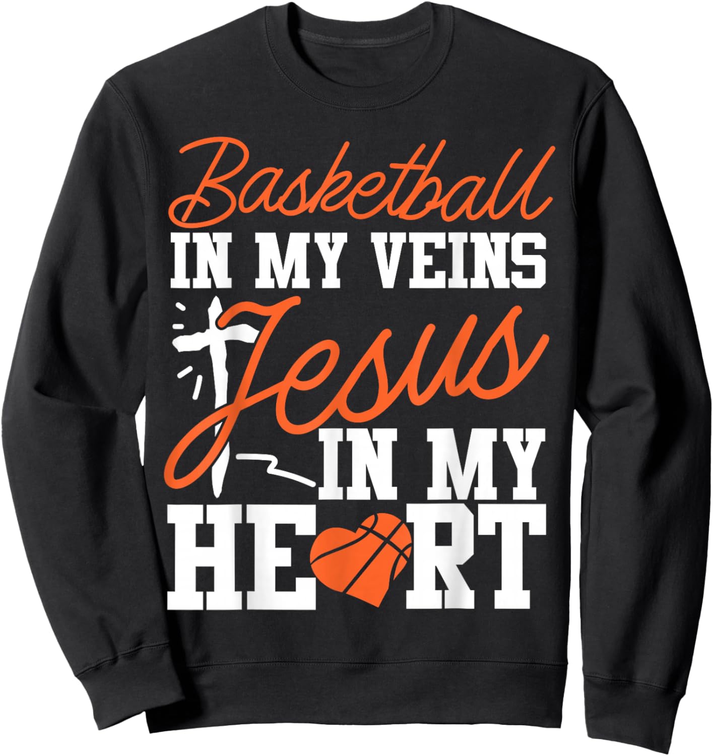 Basketball Bball Jesus Faith Christian Basketball In My Sweatshirt - Sweatshirt | Black