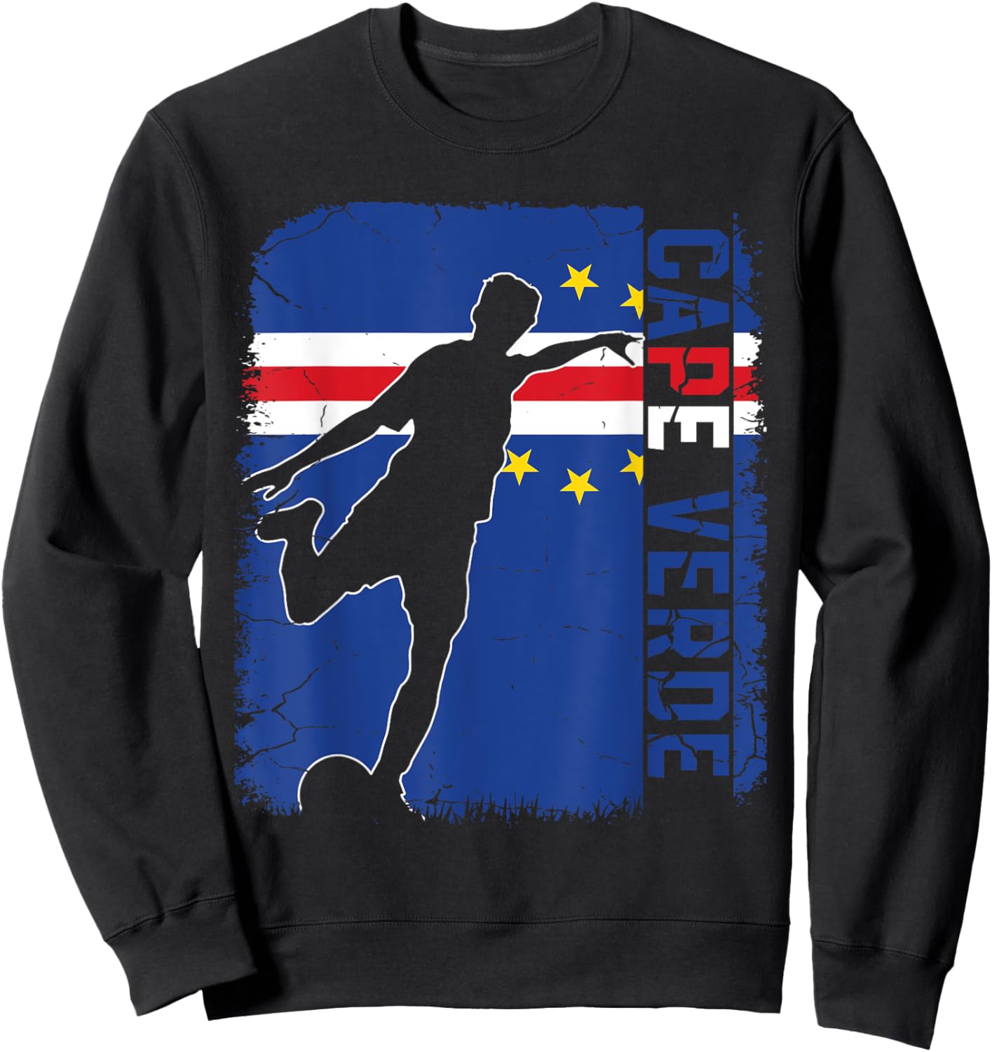 Cape Verde Soccer Team Cape Verde Flag Jersey Football Sweatshirt - Sweatshirt | Black