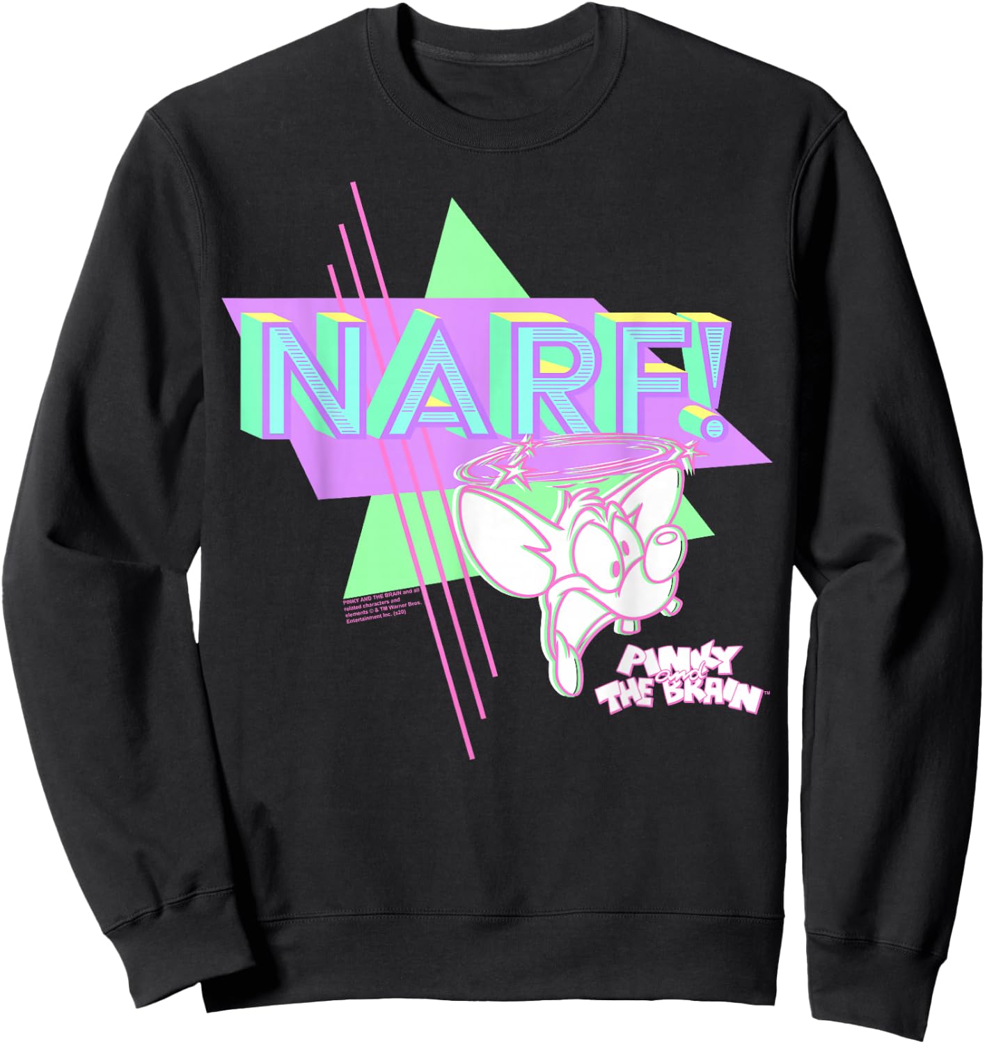 Pinky and The Brain Pinky Narf Neon Sweatshirt - Sweatshirt | Black