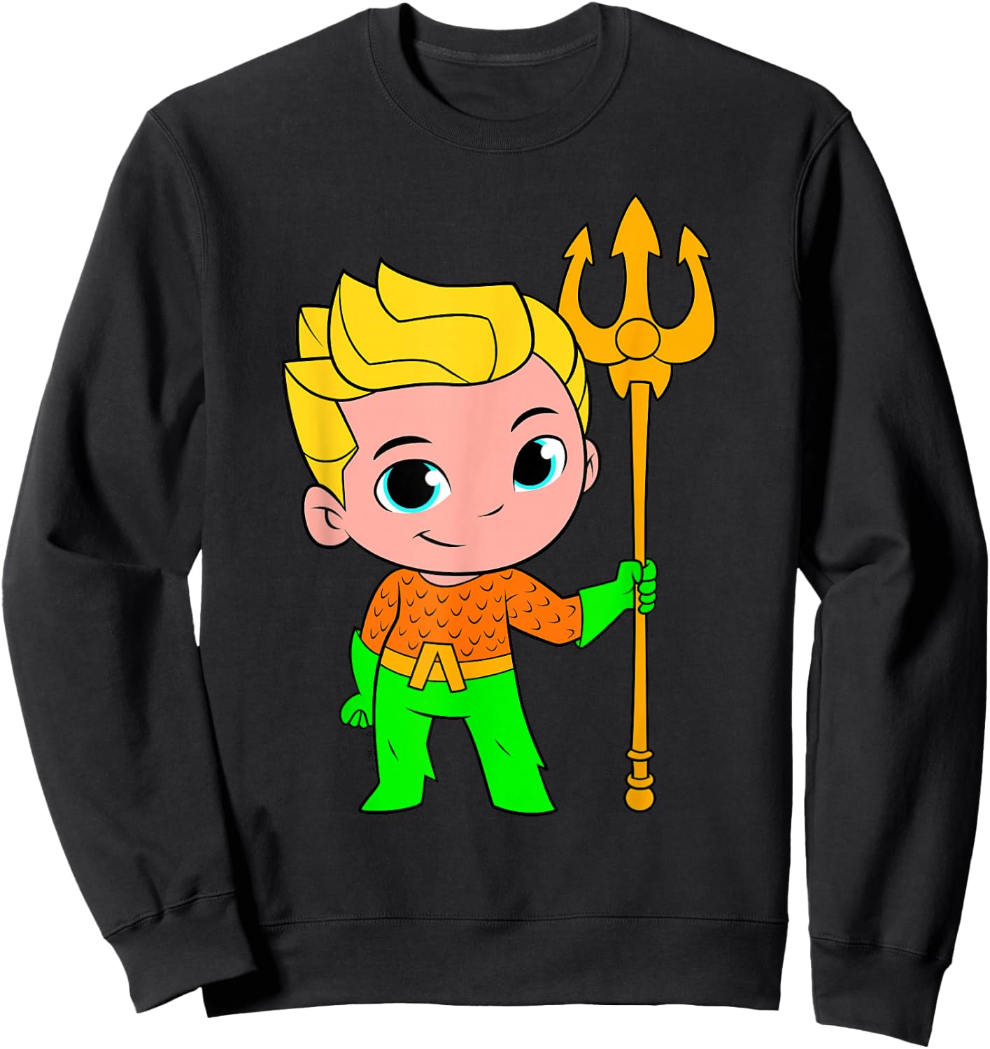 DC Super Friends Aquaman Big Character Portrait Sweatshirt - Sweatshirt | Black