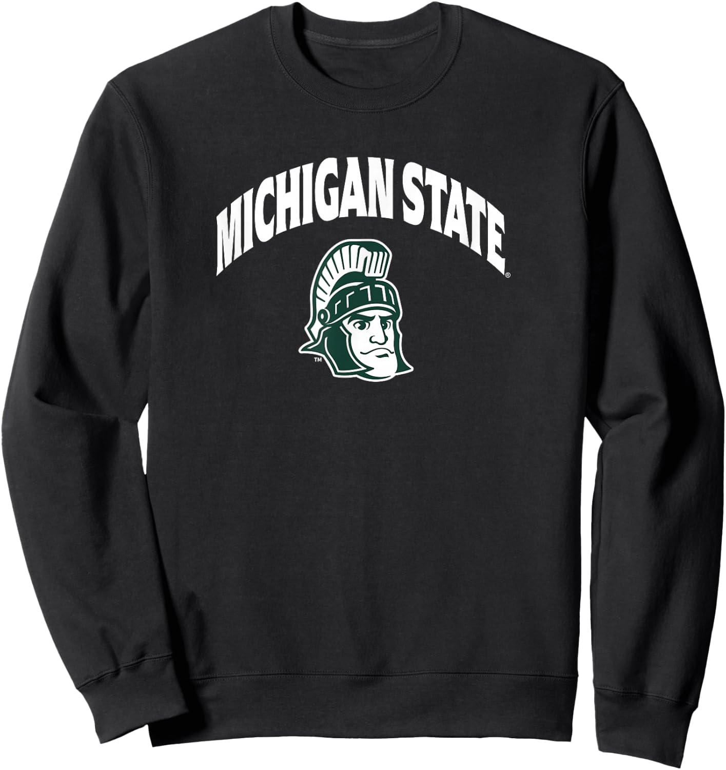 Michigan State Spartans Arch Over Mascot Black Sweatshirt - Sweatshirt | Black