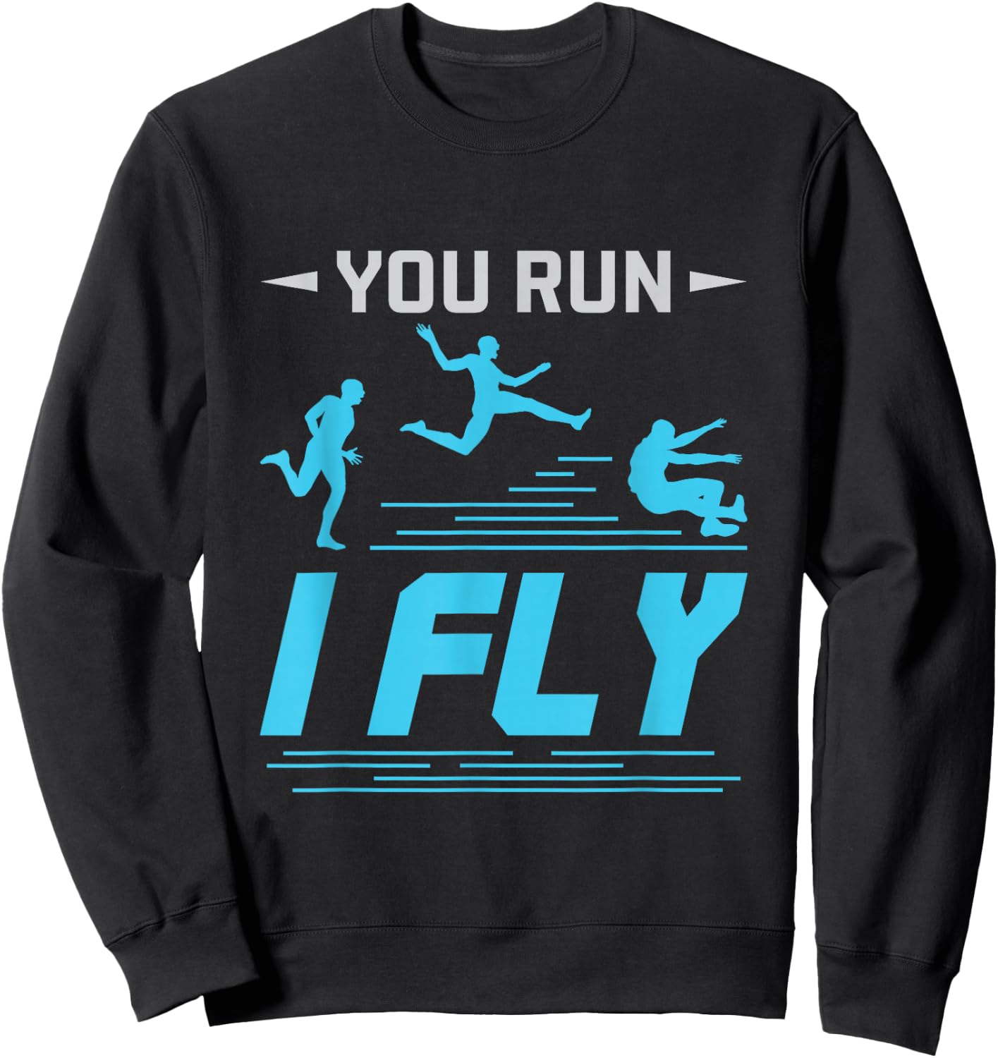 Track and Field Long Jump Athlete Cool Saying Sweatshirt - Sweatshirt | Black
