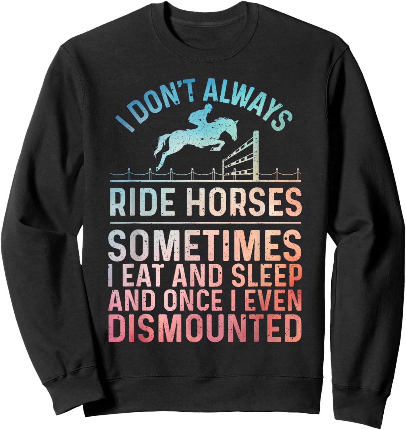 Best Horse Riding Art Women Equestrian Horse Racing Sweatshirt - Sweatshirt | Black