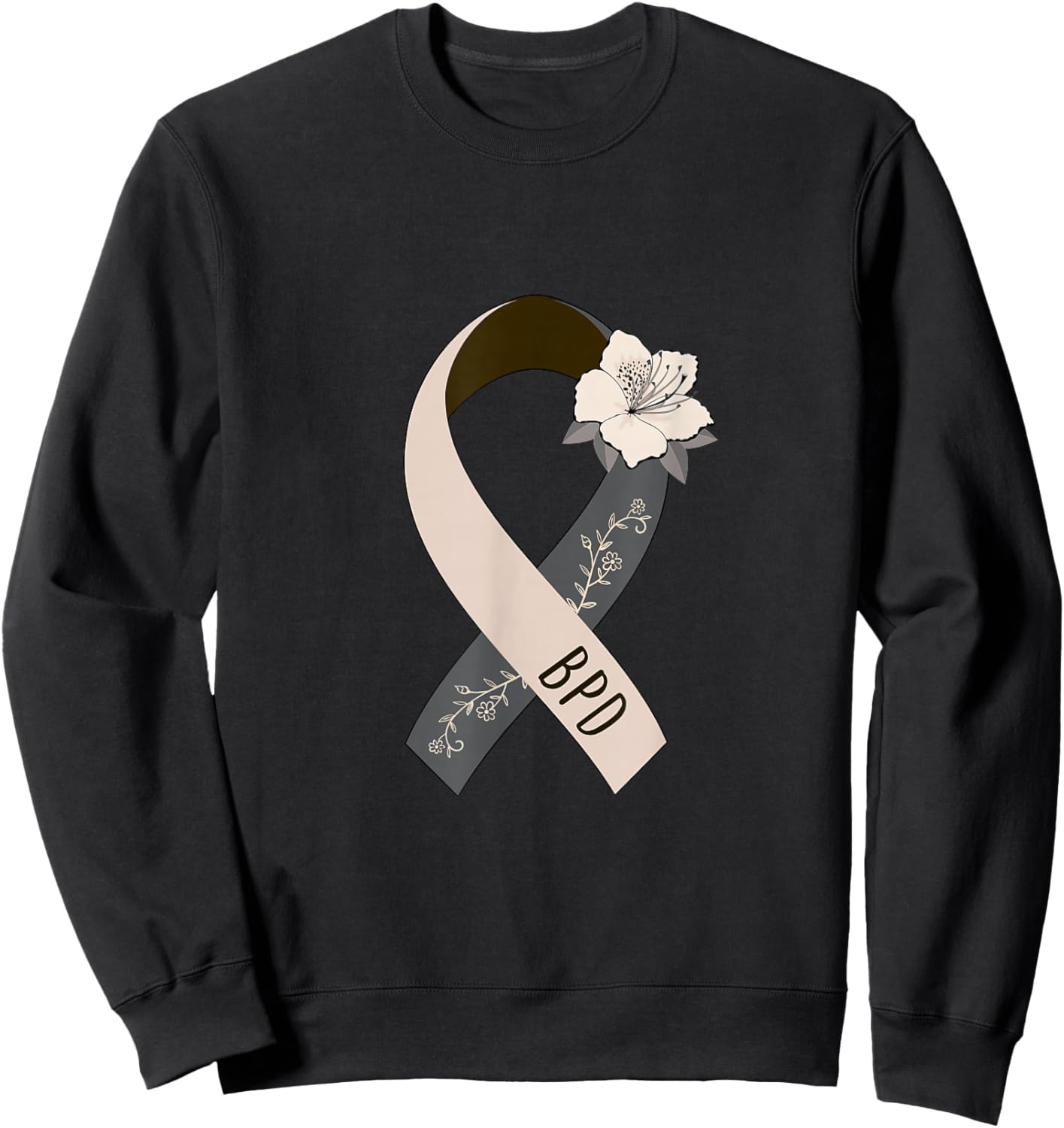 BPD Floral Awareness Ribbon Sweatshirt - Sweatshirt | Black