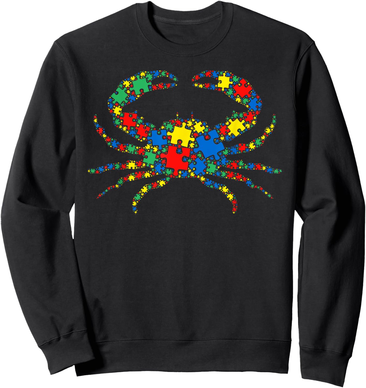 Crab Autism Puzzle Men Kids - Autism Awareness Sweatshirt - Sweatshirt | Black