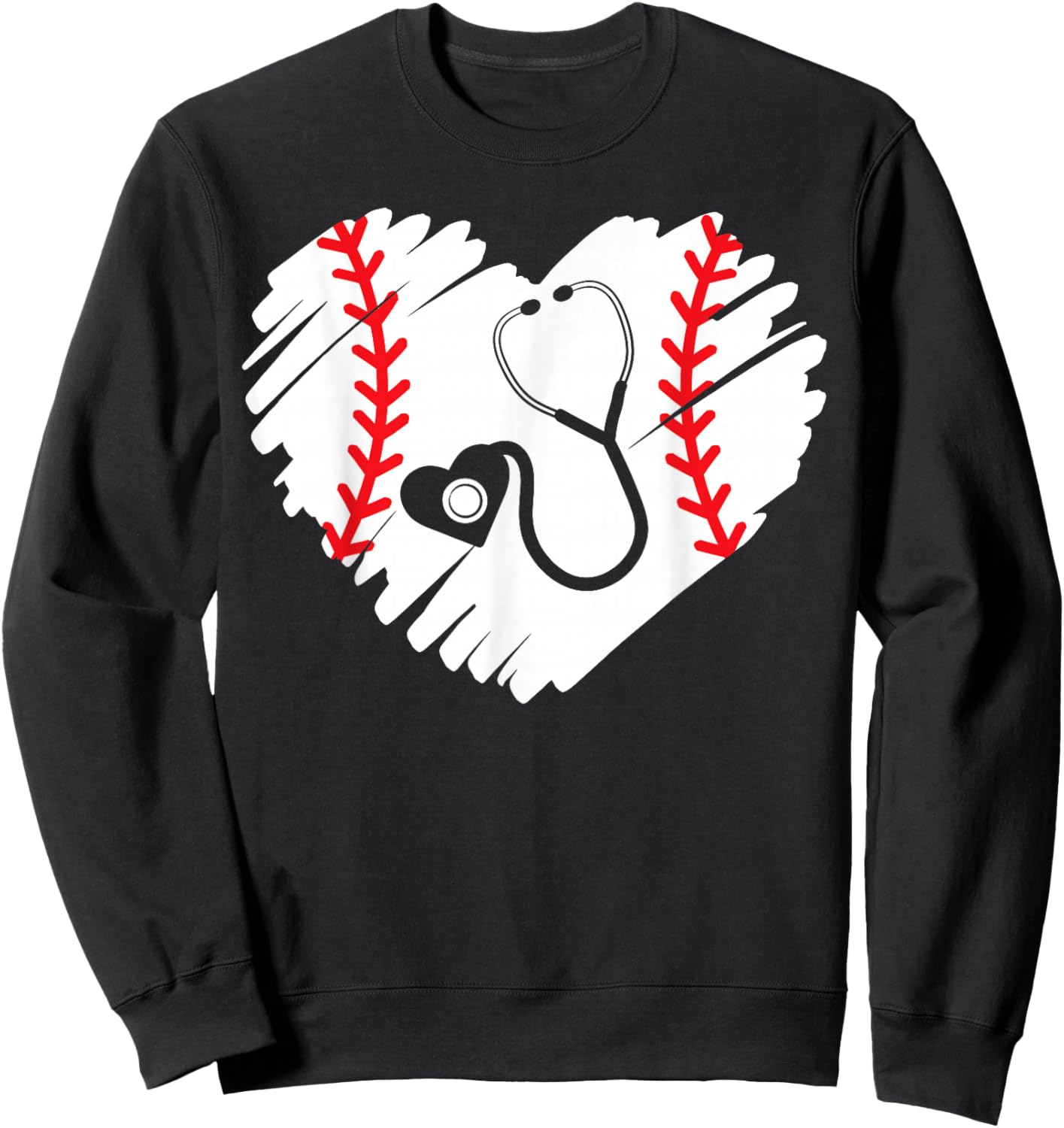Baseball Nurse Registered Nurse Sport Baseball Player Sweatshirt - Sweatshirt | Black