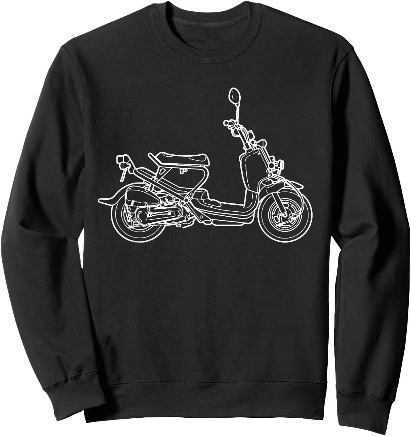 Gizmoto Ruckus Outlined Motorcycle Artwork - Black, -Adults, Small, Short Sleeve, Cotton 60% Polyester 40% Sweatshirt - Sweatshirt | Black