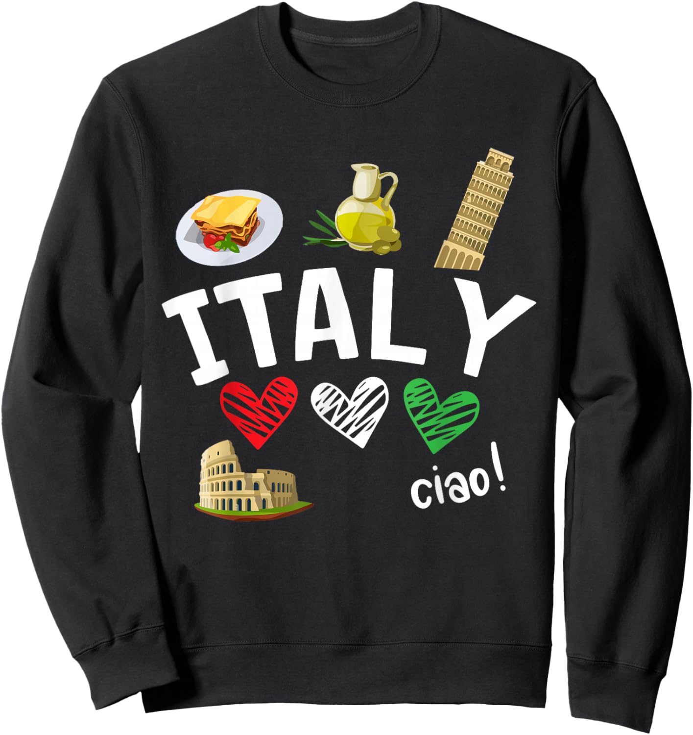 Love Italy and Everything Italian Culture Sweatshirt - Sweatshirt | Black