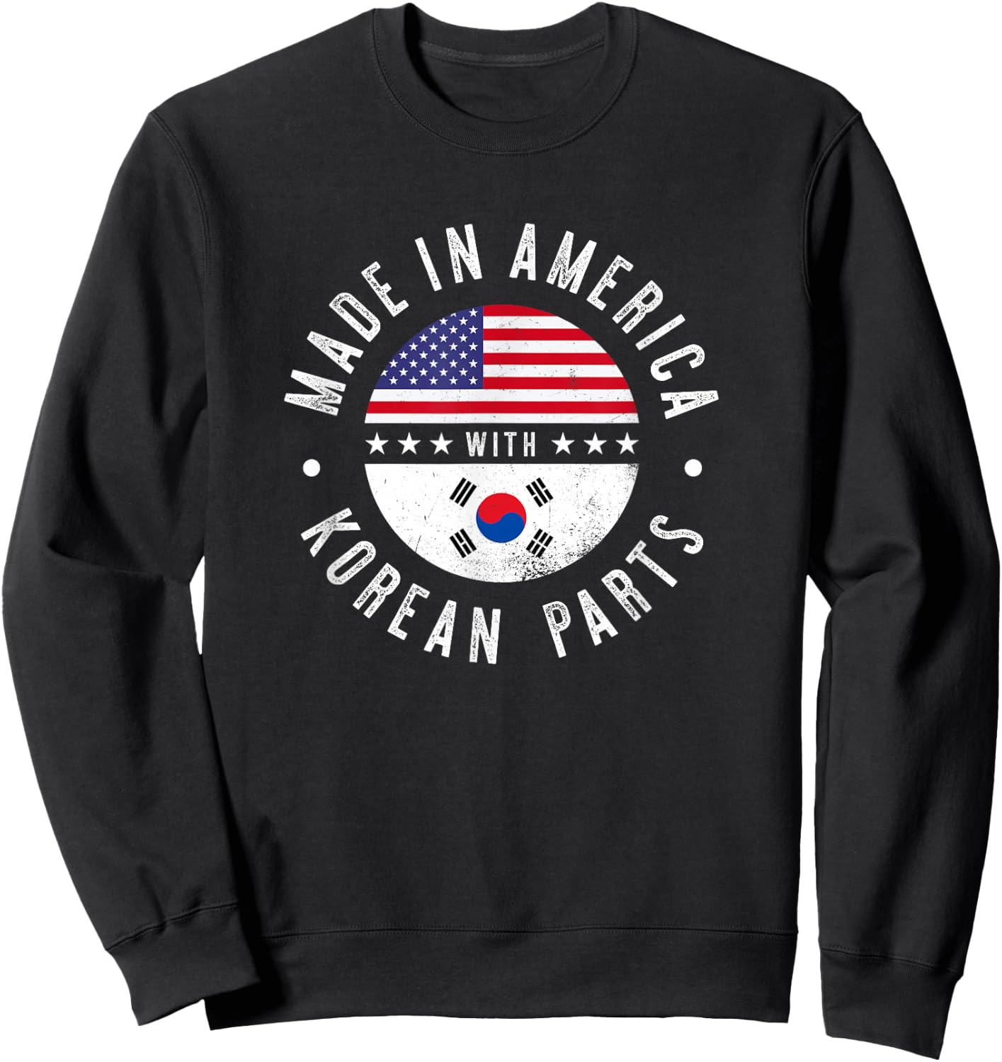 Made in America with Korean parts - South Korea pride Sweatshirt - Sweatshirt | Black