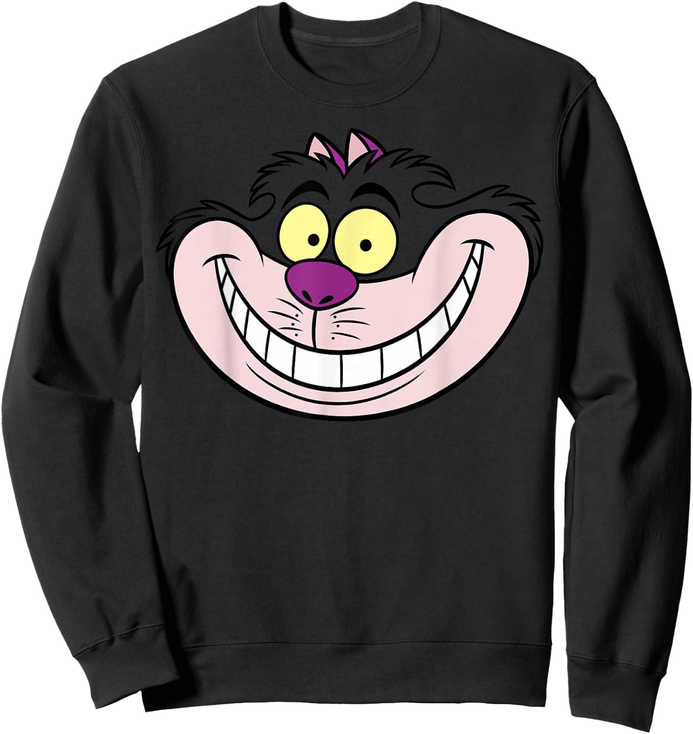 Disney Alice in Wonderland Cheshire Cat Big Face Sweatshirt - Sweatshirt | Black
