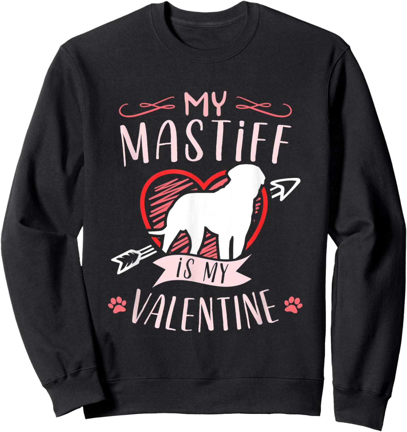 Valentine's day - Mastiff Dog Valentine Sweatshirt - Sweatshirt | Black