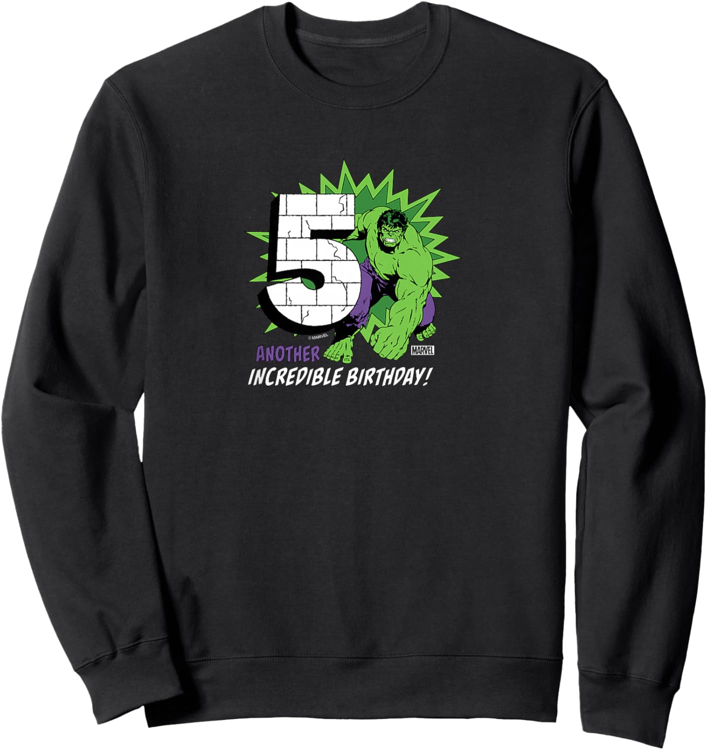 Kids Hulk - 5th Birthday Sweatshirt - Sweatshirt | Black