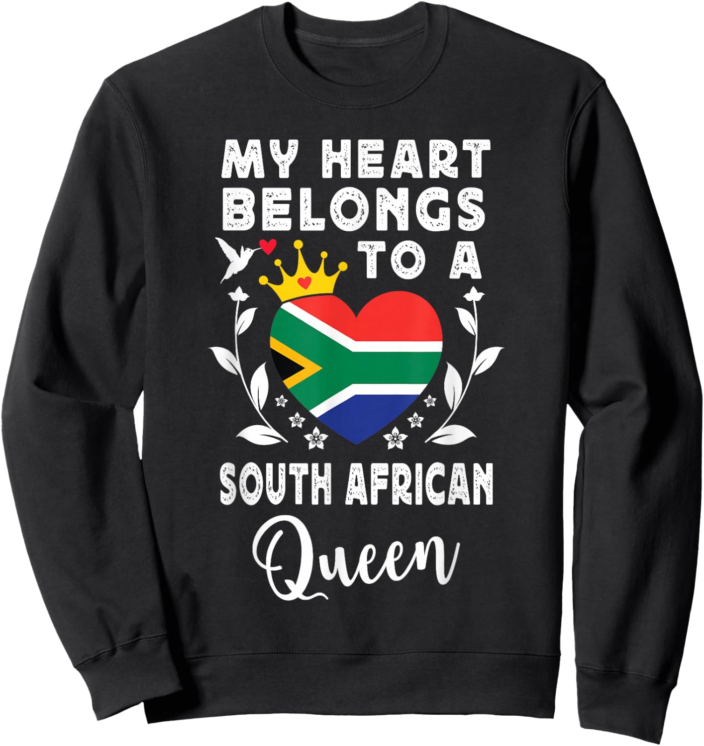 South African Queen Wife Girlfriend South Africa Flag Sweatshirt - Sweatshirt | Black