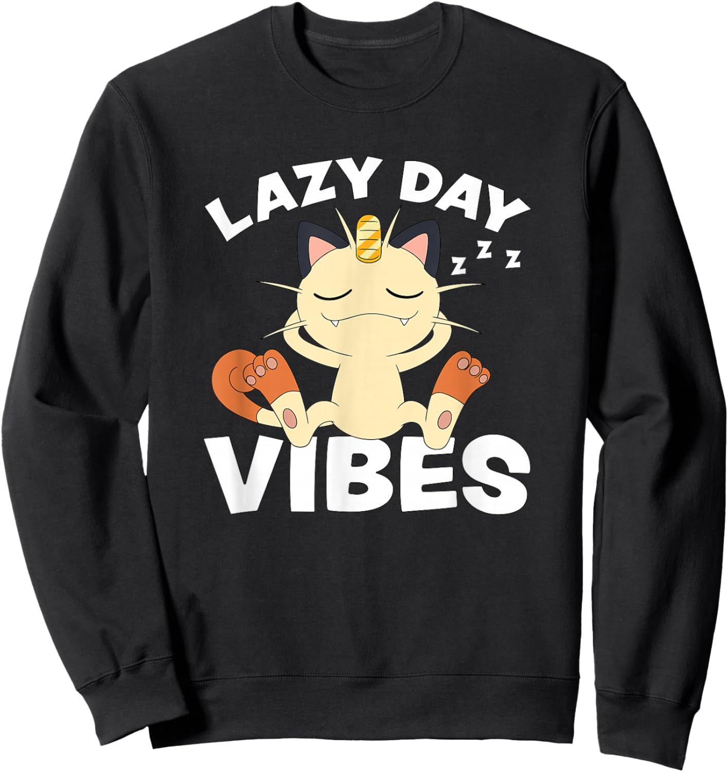 Pokémon - Meowth Lazy Day Vibes Sweatshirt - Sweatshirt | Black