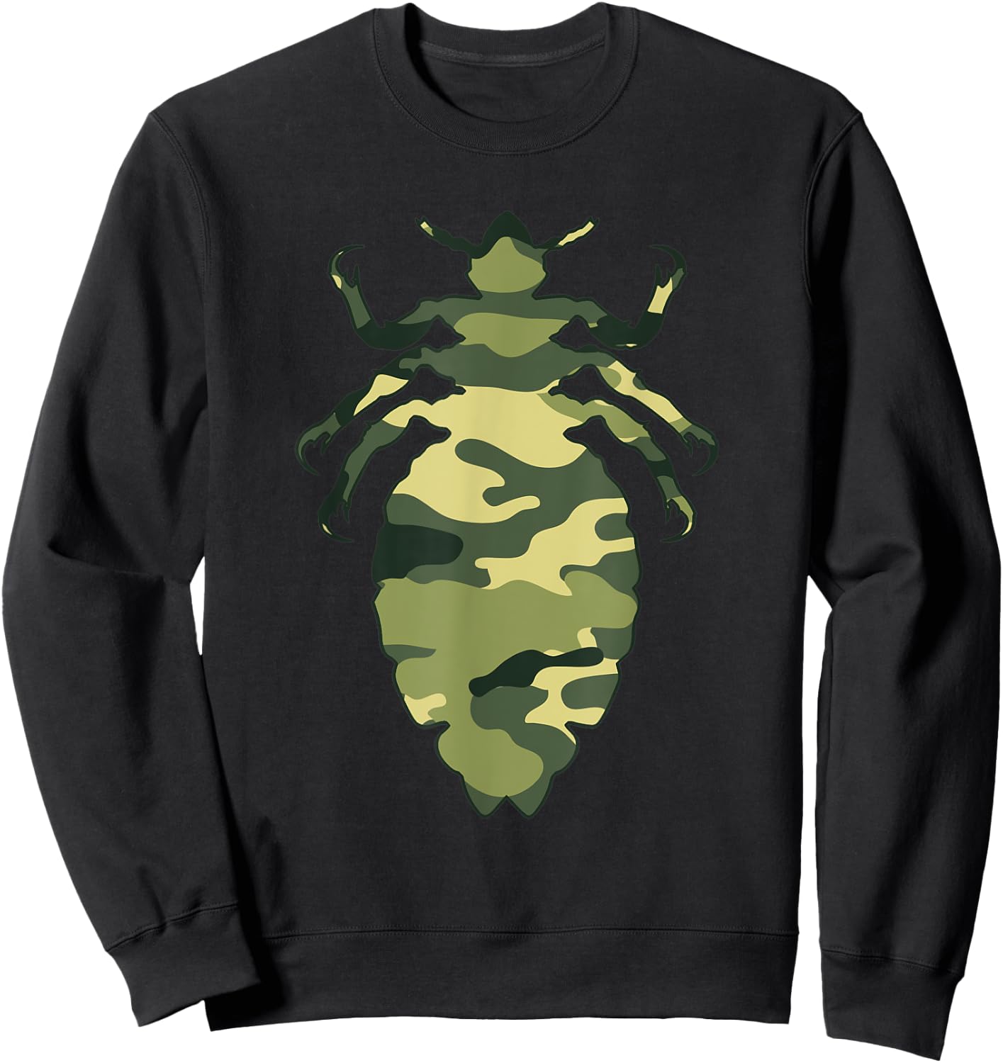 Military Louse Camo Men Print US Insect Lice Veteran Gift Sweatshirt - Sweatshirt | Black