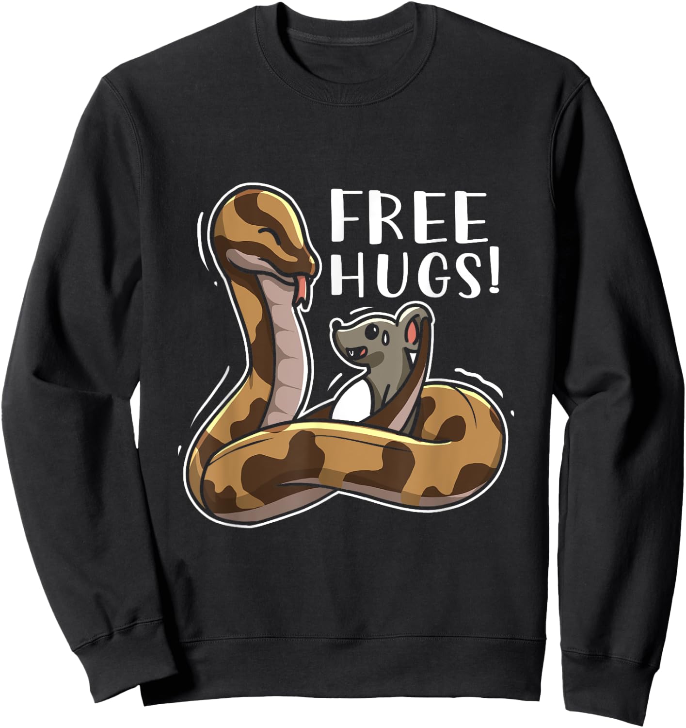 Funny Hugs Snake Owner Ball Python Boa Constrictor Sweatshirt - Sweatshirt | Black