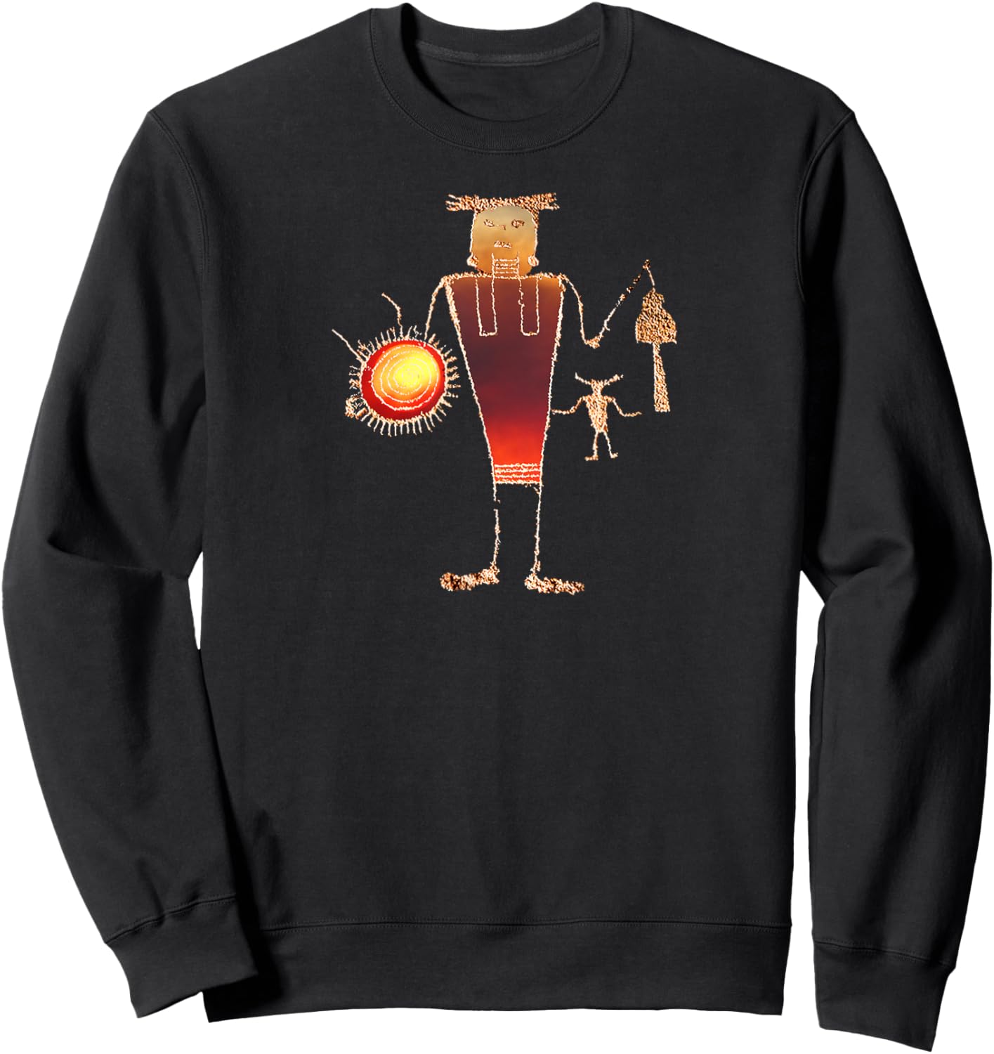Sun Spiral Petroglyph. Sweatshirt - Sweatshirt | Black