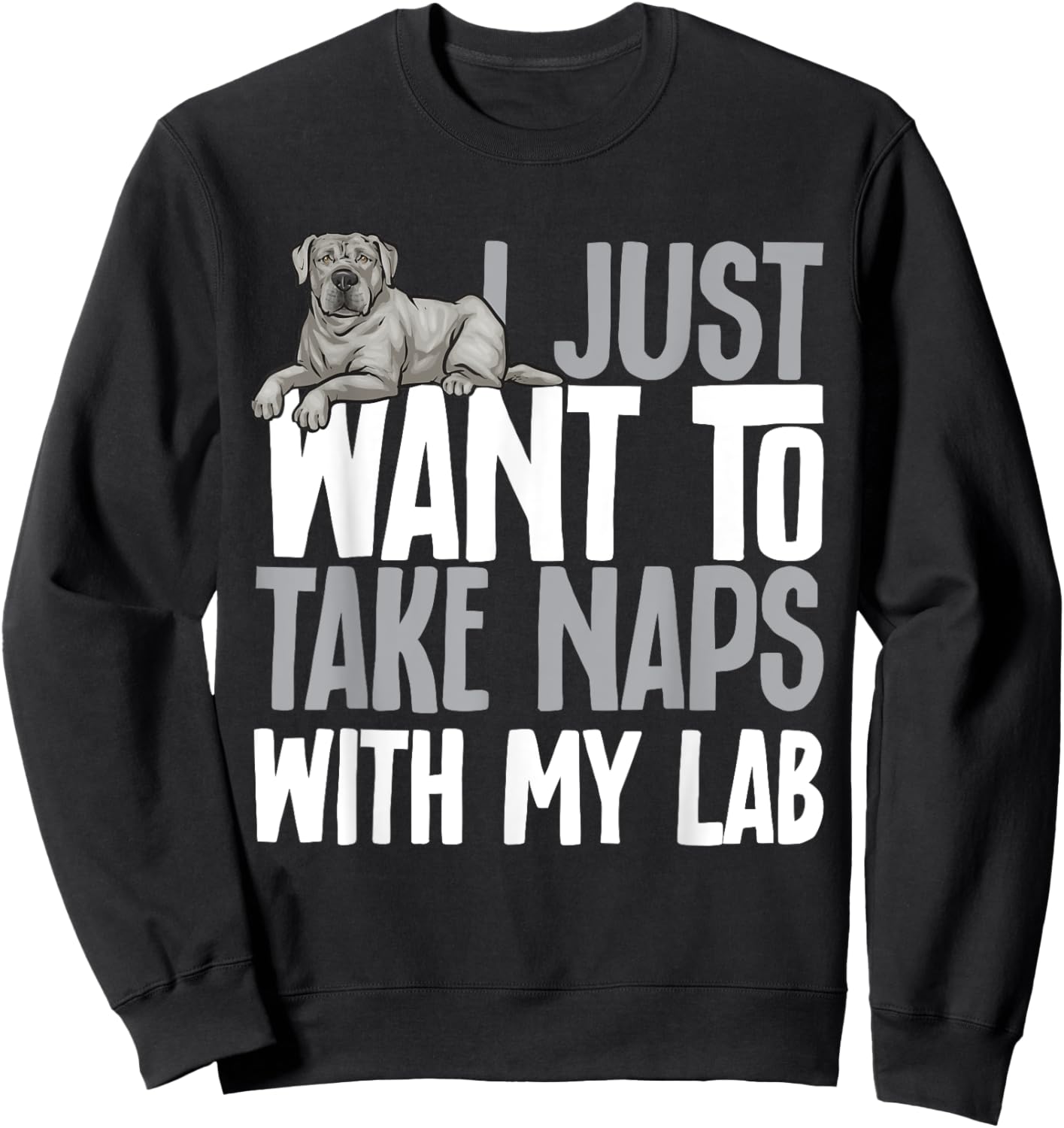 Silver Labrador Retriever Take Naps With My Lab Silver Lab Sweatshirt - Sweatshirt | Black