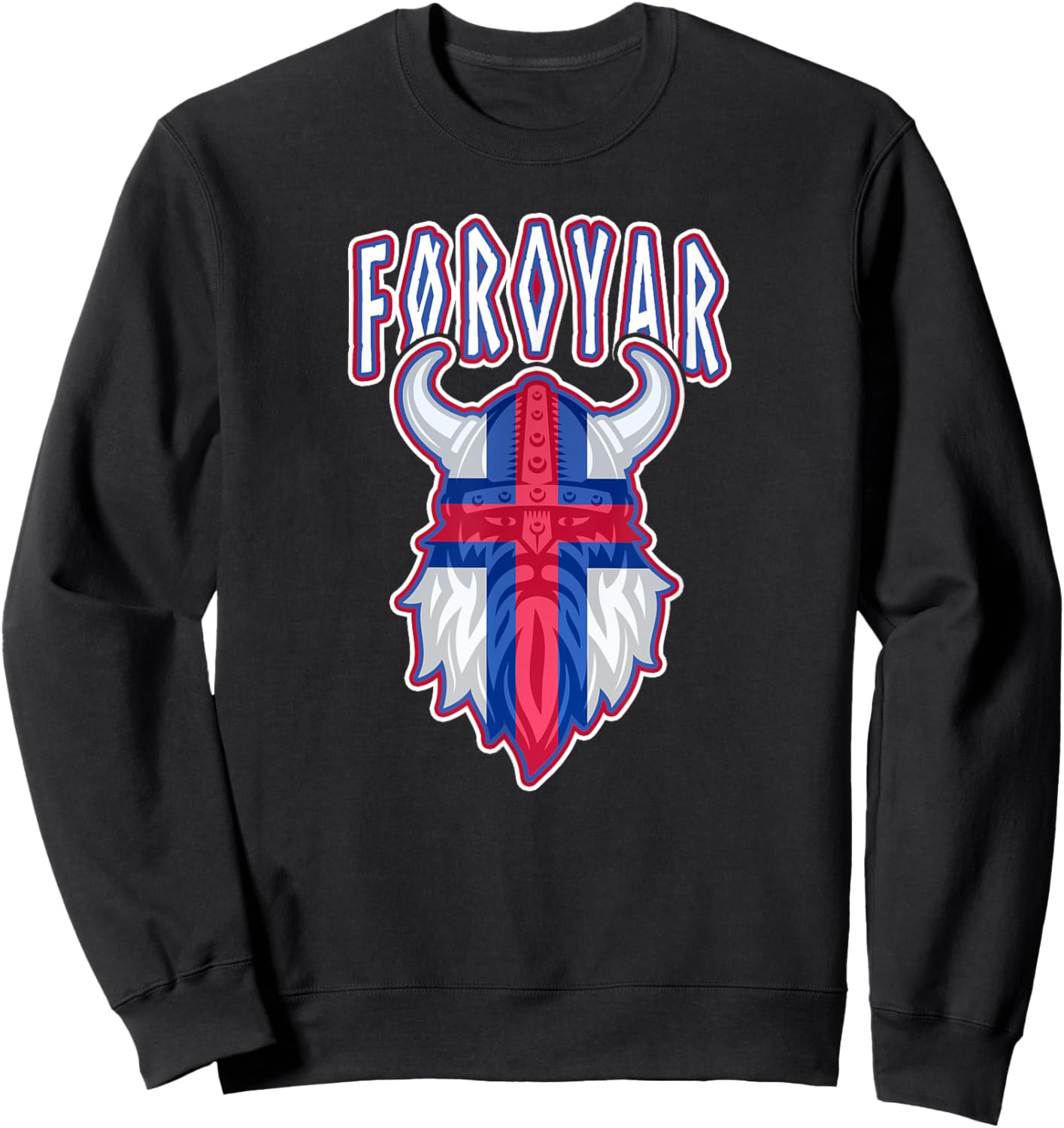 Faroe Islands Faroese Flag Føroyar Viking Gifts Scandinavia Sweatshirt - Sweatshirt | Black