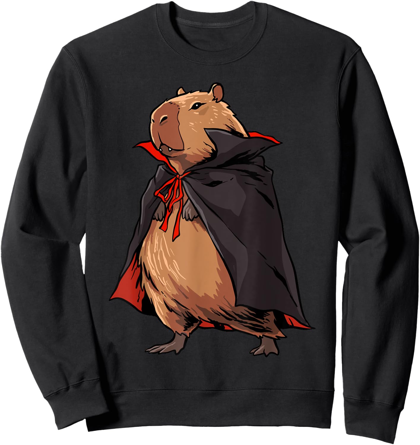 Capybara Shirt Halloween Capybara Vampire Vampybara Rodent Sweatshirt - Sweatshirt | Black