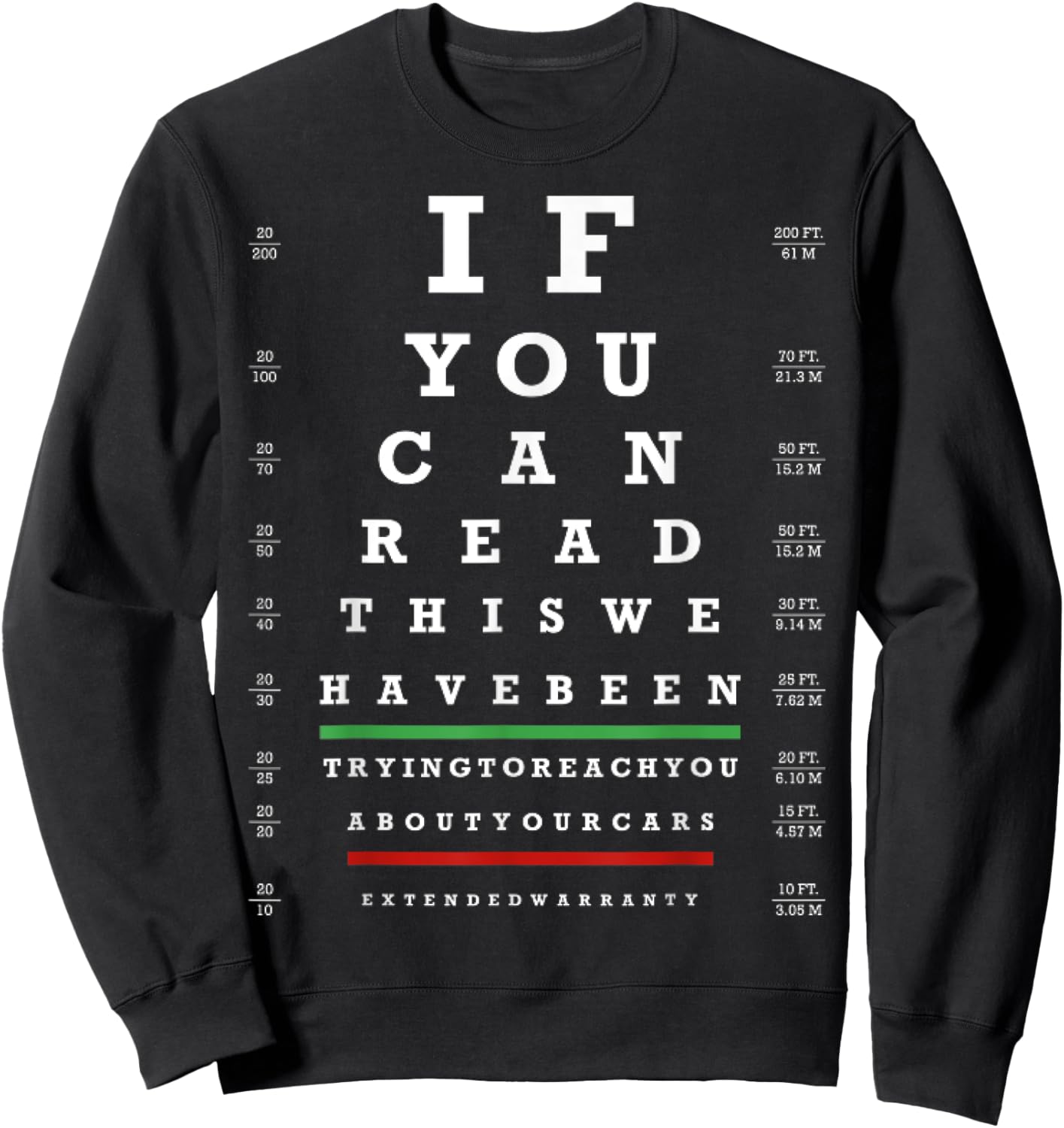 Vintage Snellen Warranty Funny Sweatshirt - Sweatshirt | Black