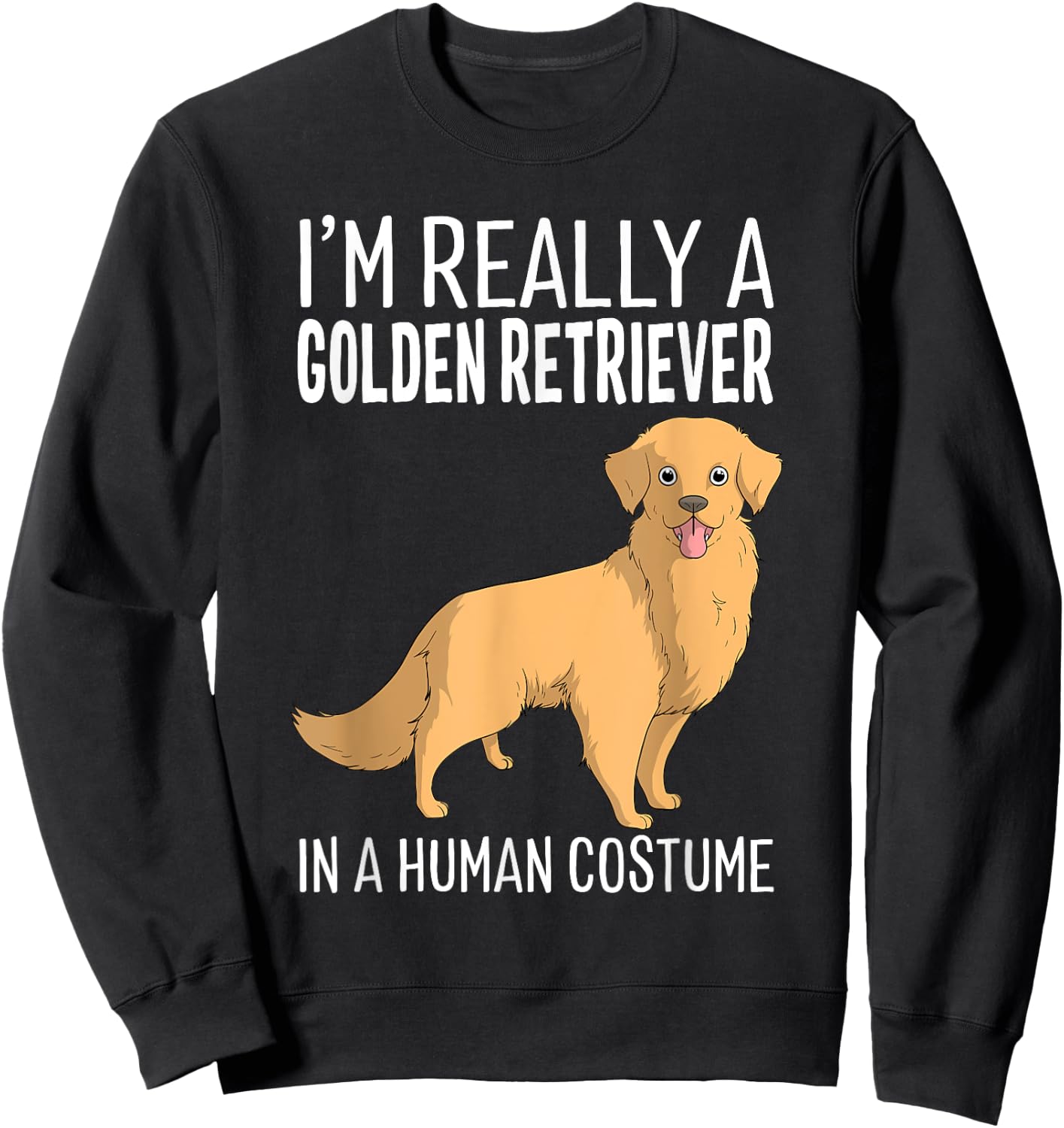 My Human Costume Im A Golden Retriever Dog Halloween Sweatshirt - Sweatshirt | Black