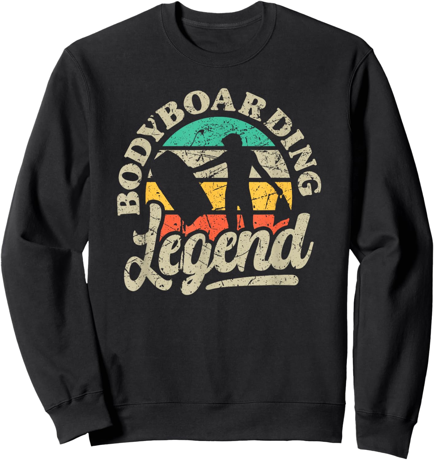 Bodyboarding Legend Retro Bodyboarder Vintage Bodyboard Sweatshirt - Sweatshirt | Black