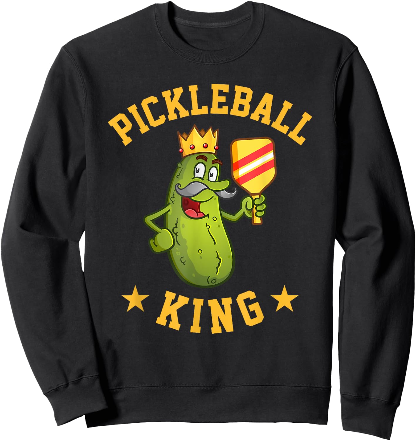 Funny Pickleball King Gift Dad or Grandpa Sweatshirt - Sweatshirt | Black