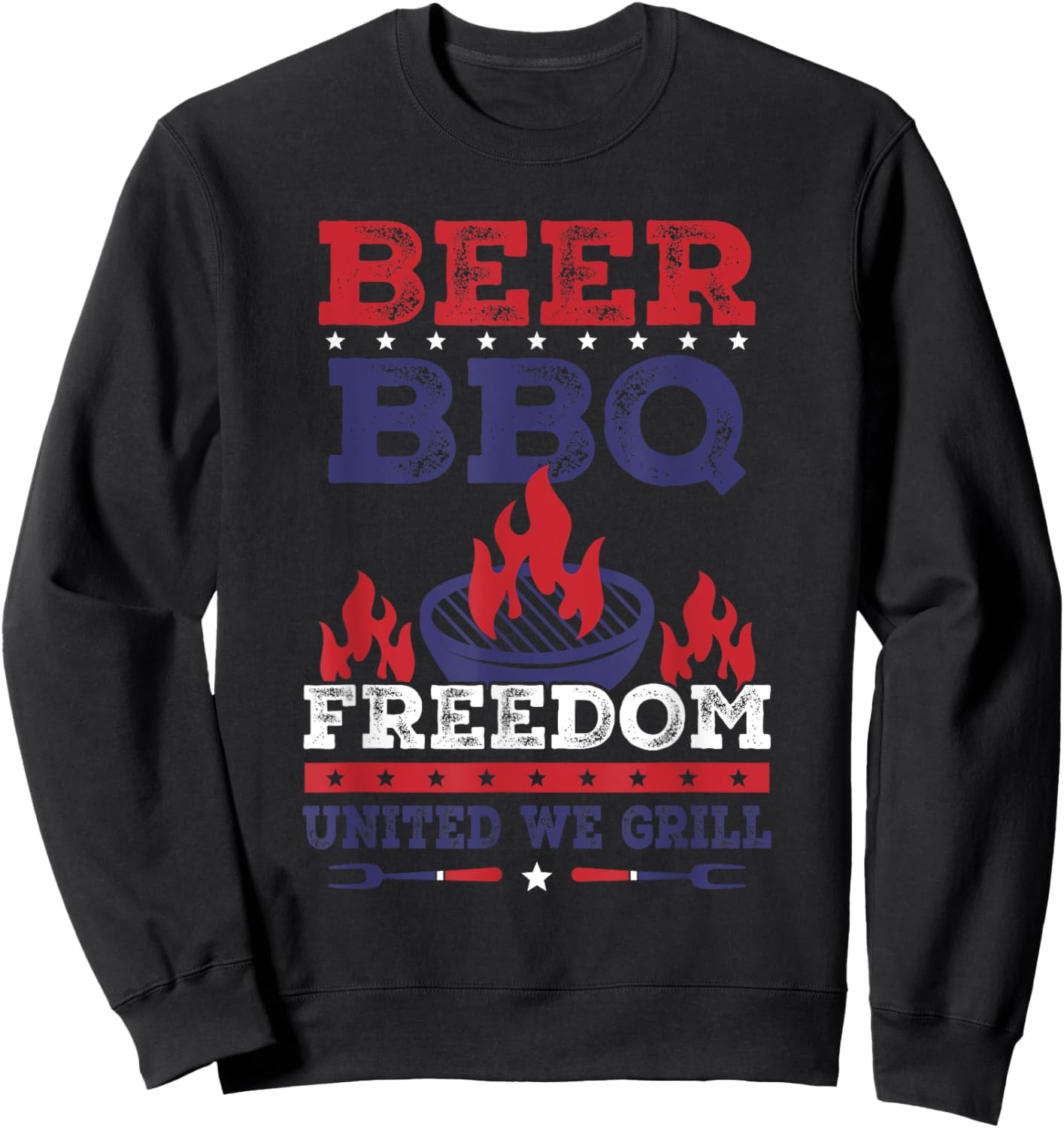 Beer BBQ Freedom United We Grill Apparel Sweatshirt - Sweatshirt | Black