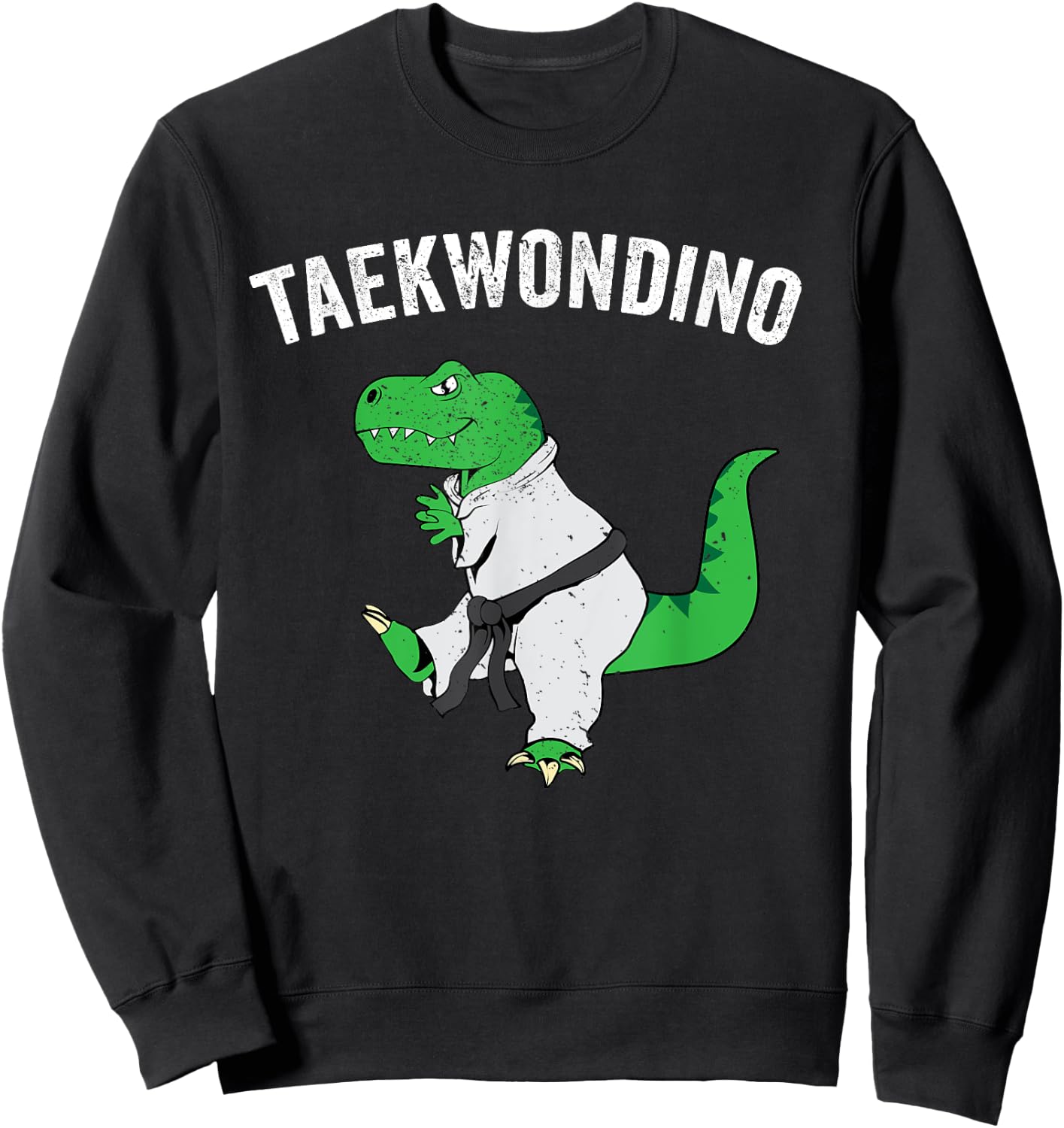 Funny Taekwondo T Rex Dinosaur Cute Martial Arts Boys Gift Sweatshirt - Sweatshirt | Black
