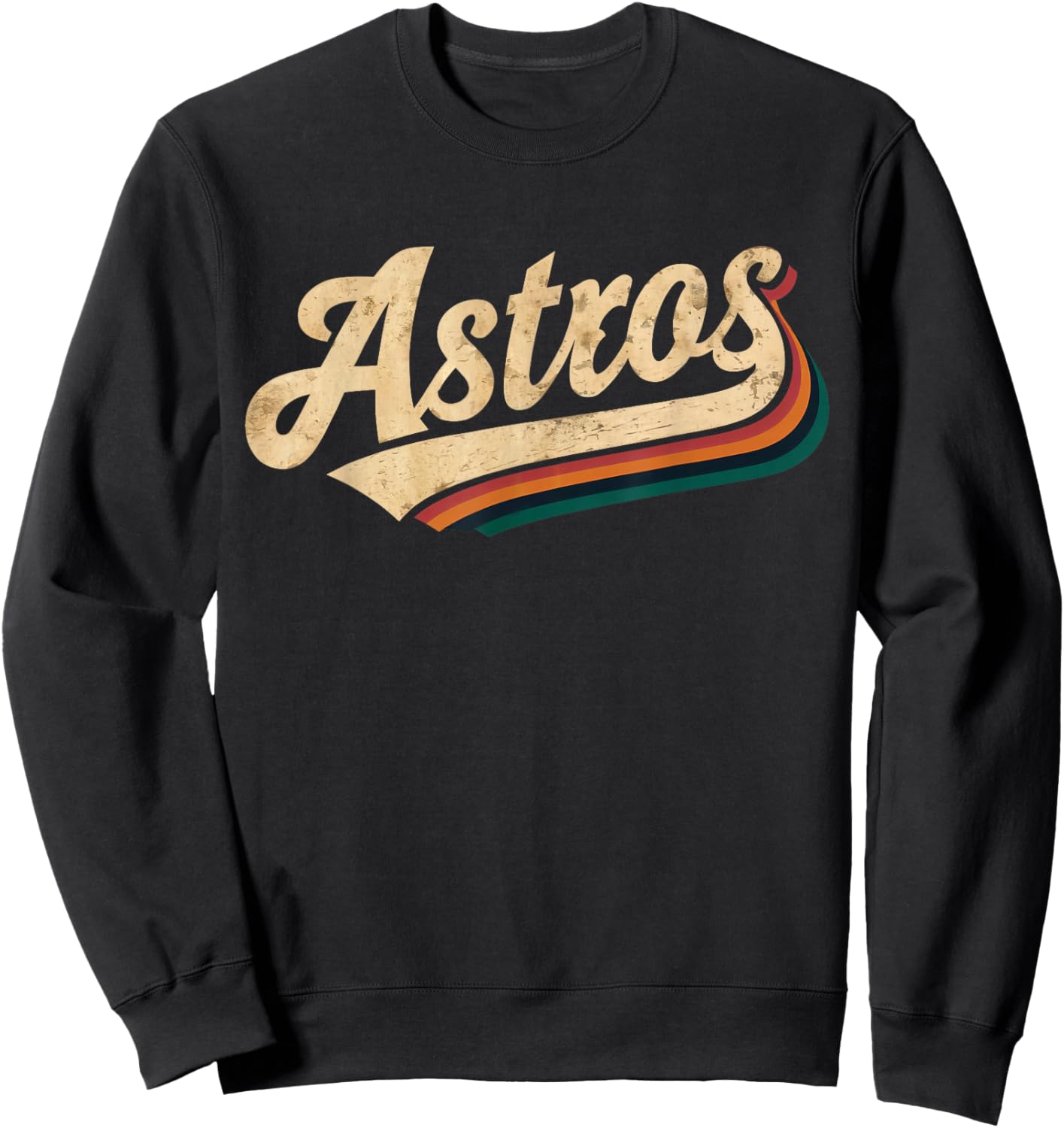 Vintage Astros Name Retro Style 70s 80s Sweatshirt - Sweatshirt | Black