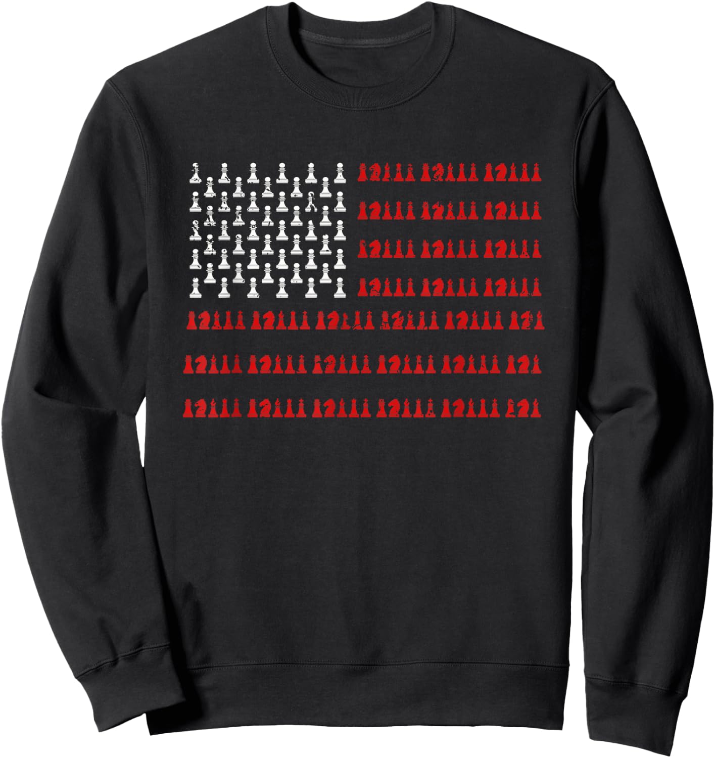 Chess Piece USA Flag Chess Player Gift Chess Sweatshirt - Sweatshirt | Black