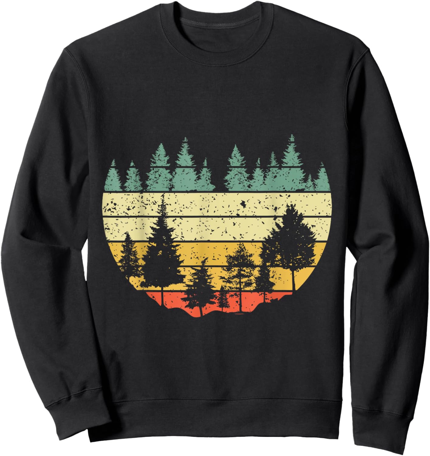 Forest Light Outdoor Nature Trees Retro Forest Sweatshirt - Sweatshirt | Black