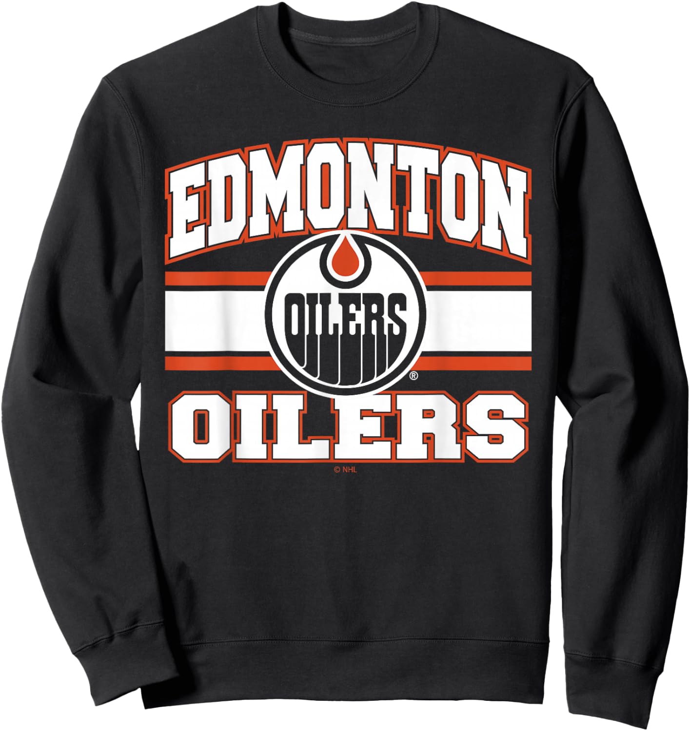 Edmonton Oilers Stripe Blue Officially Licensed Sweatshirt - Sweatshirt | Black