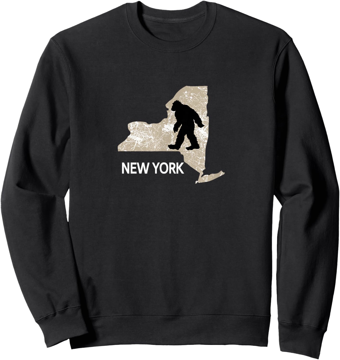Funny Bigfoot I Believe Loves New York NY Sasquatch Sweatshirt - Sweatshirt | Black