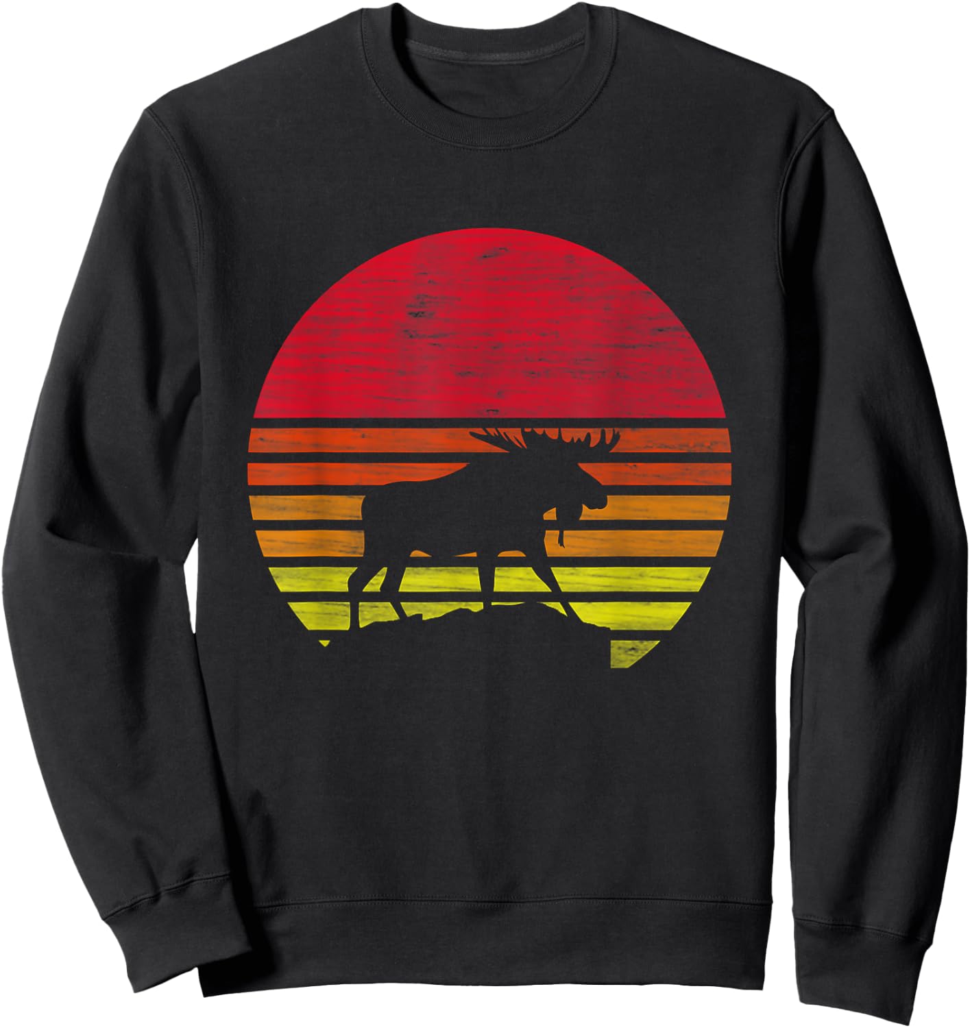 Retro moose silhouette Sweatshirt - Sweatshirt | Black