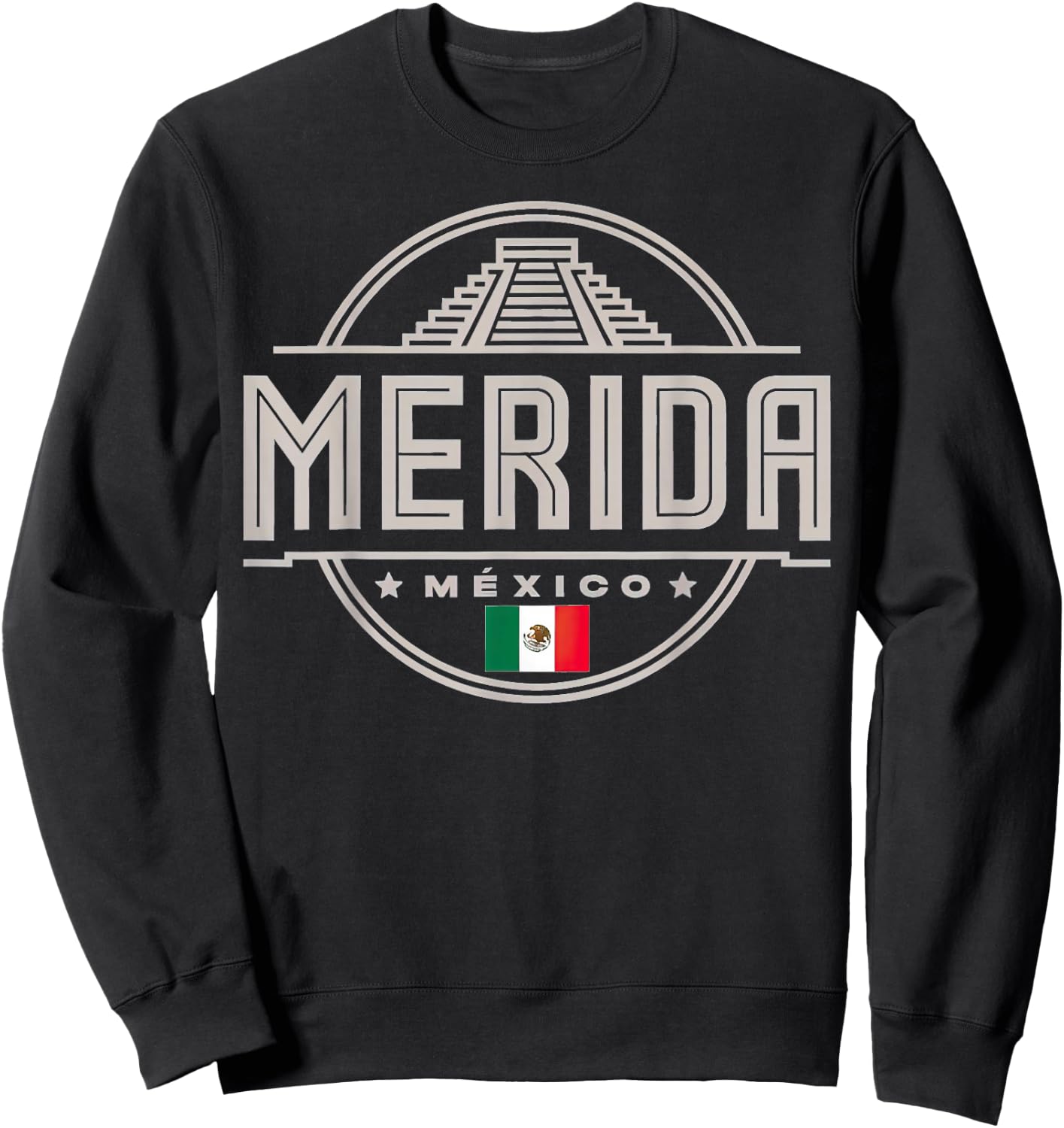 Merida Mexico Flag City Mexico Adventure Sweatshirt - Sweatshirt | Black