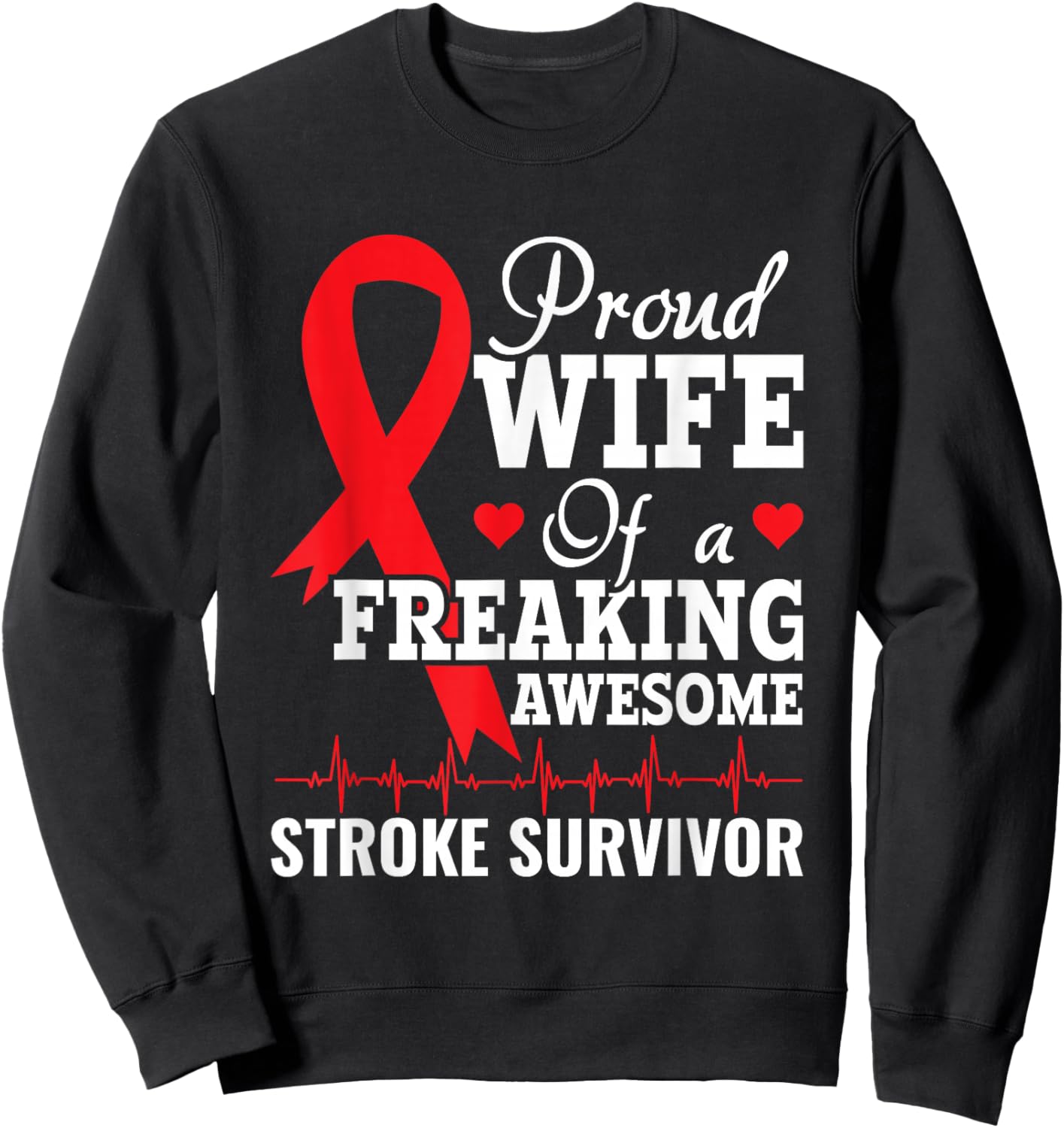 Proud Woman Stroke Survivor - Recovery Sweatshirt - Sweatshirt | Black