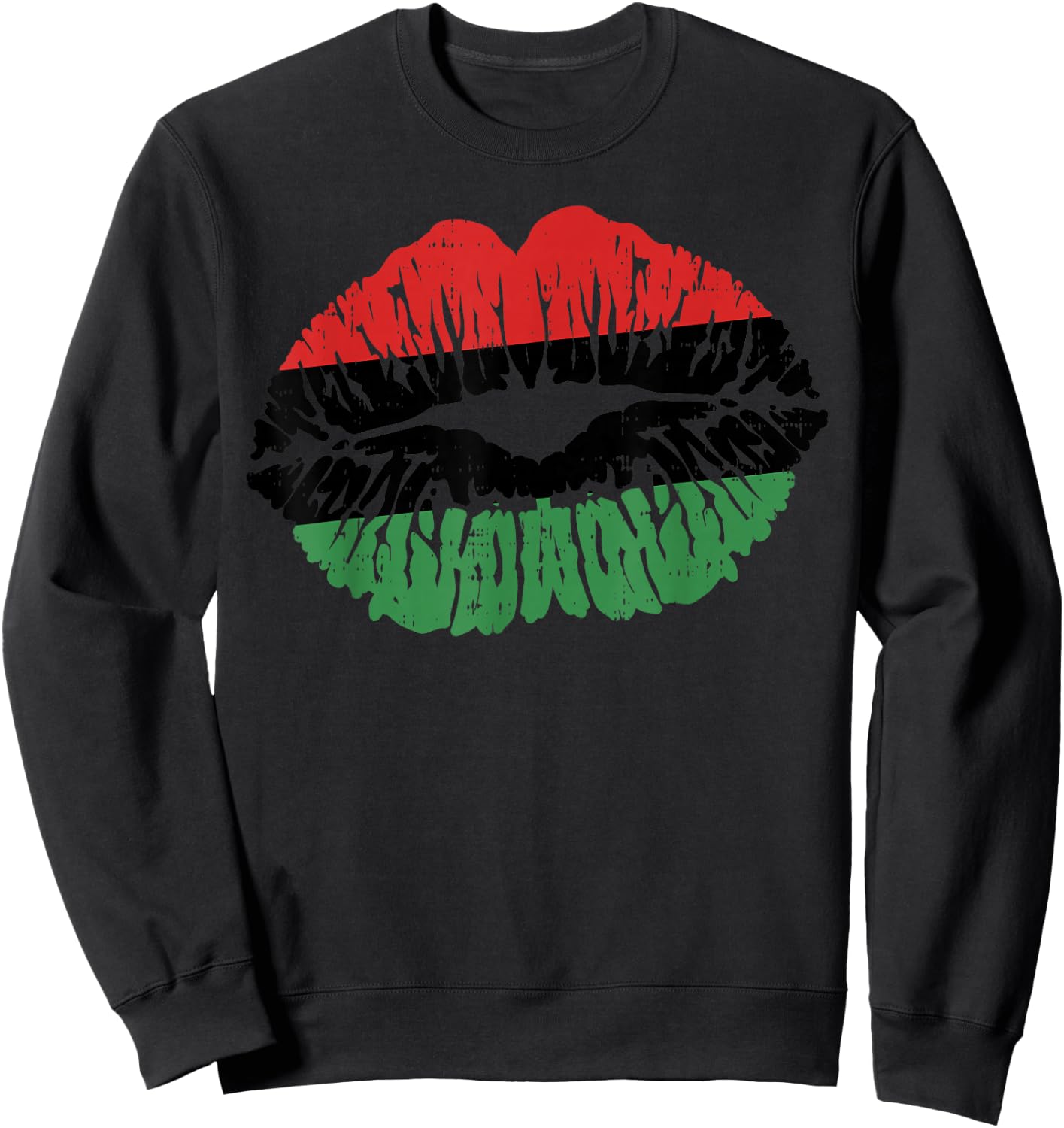African Lips Flag Melanin Black History Month Pride Women Sweatshirt - Sweatshirt | Black