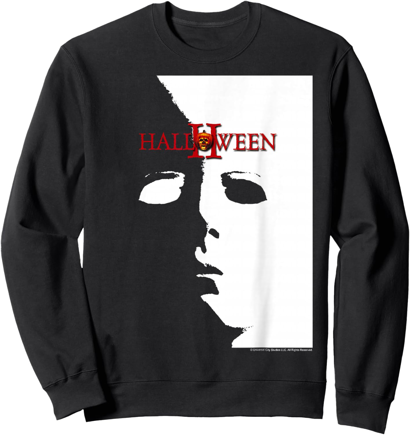 Halloween 2 Michael Myers Mask Poster Sweatshirt - Sweatshirt | Black