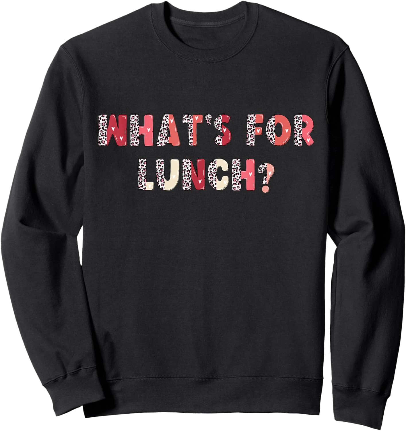 What's For Lunch School Cafeteria Lady Leopard Pink Cute Sweatshirt - Sweatshirt | Black