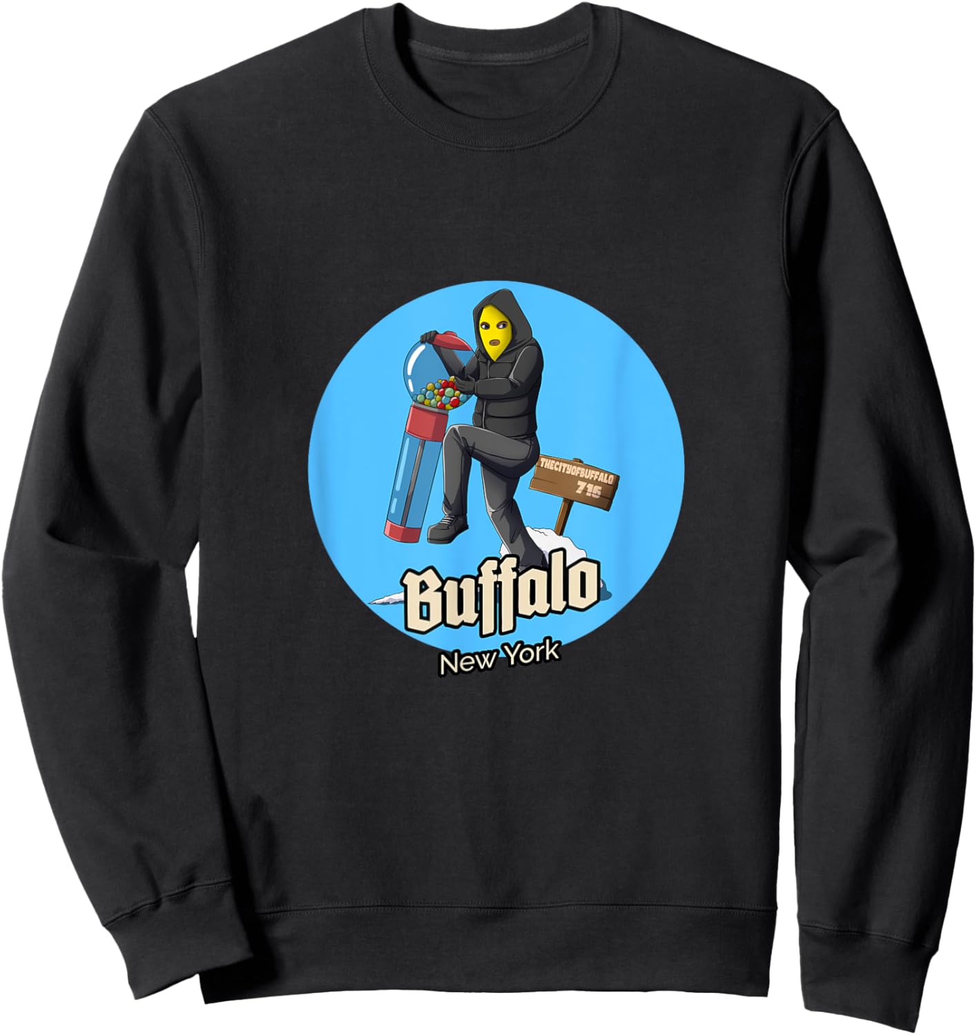 Gumball Gangster Buffalo NY SKI mask Sweatshirt - Sweatshirt | Black