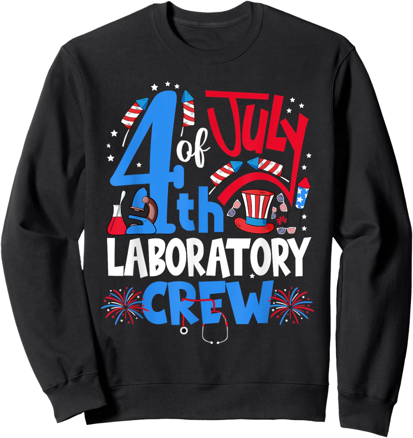 4th Of July Laboratory Crew Laboratory Tech 4th Of July Men Sweatshirt - Sweatshirt | Black