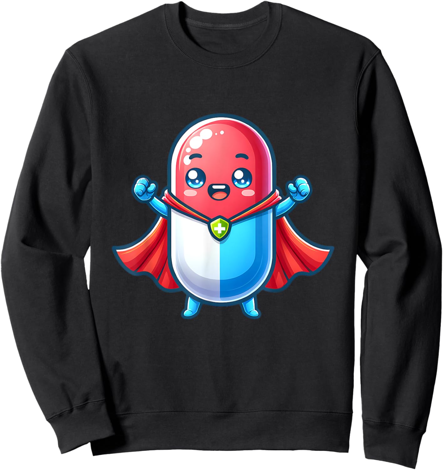 Cute Superhero Tablet Super Pill Hero Pharmacist Sweatshirt - Sweatshirt | Black