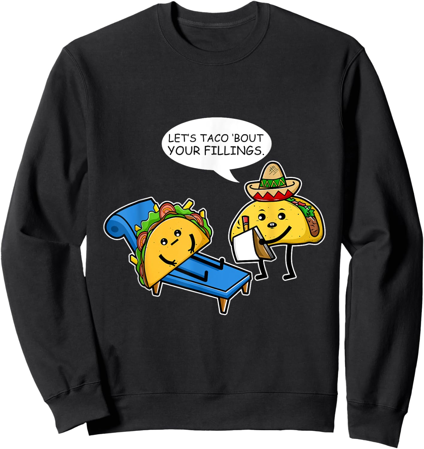 Mexican Taco Cinco De Mayo Sweatshirt - Sweatshirt | Black